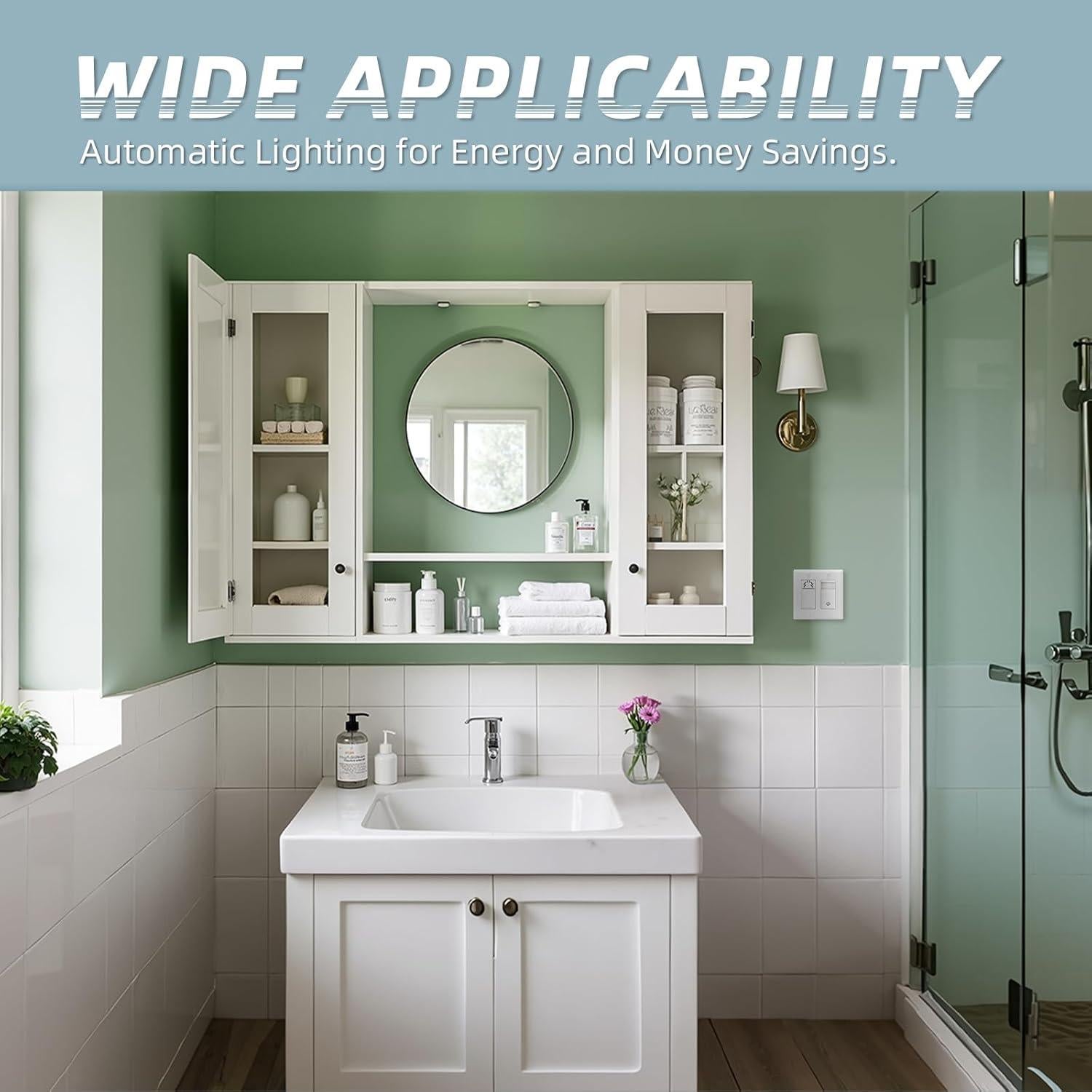 Interruptor de Luz con Sensor de Movimiento ECOELER, Blanco, 11.5x4cm