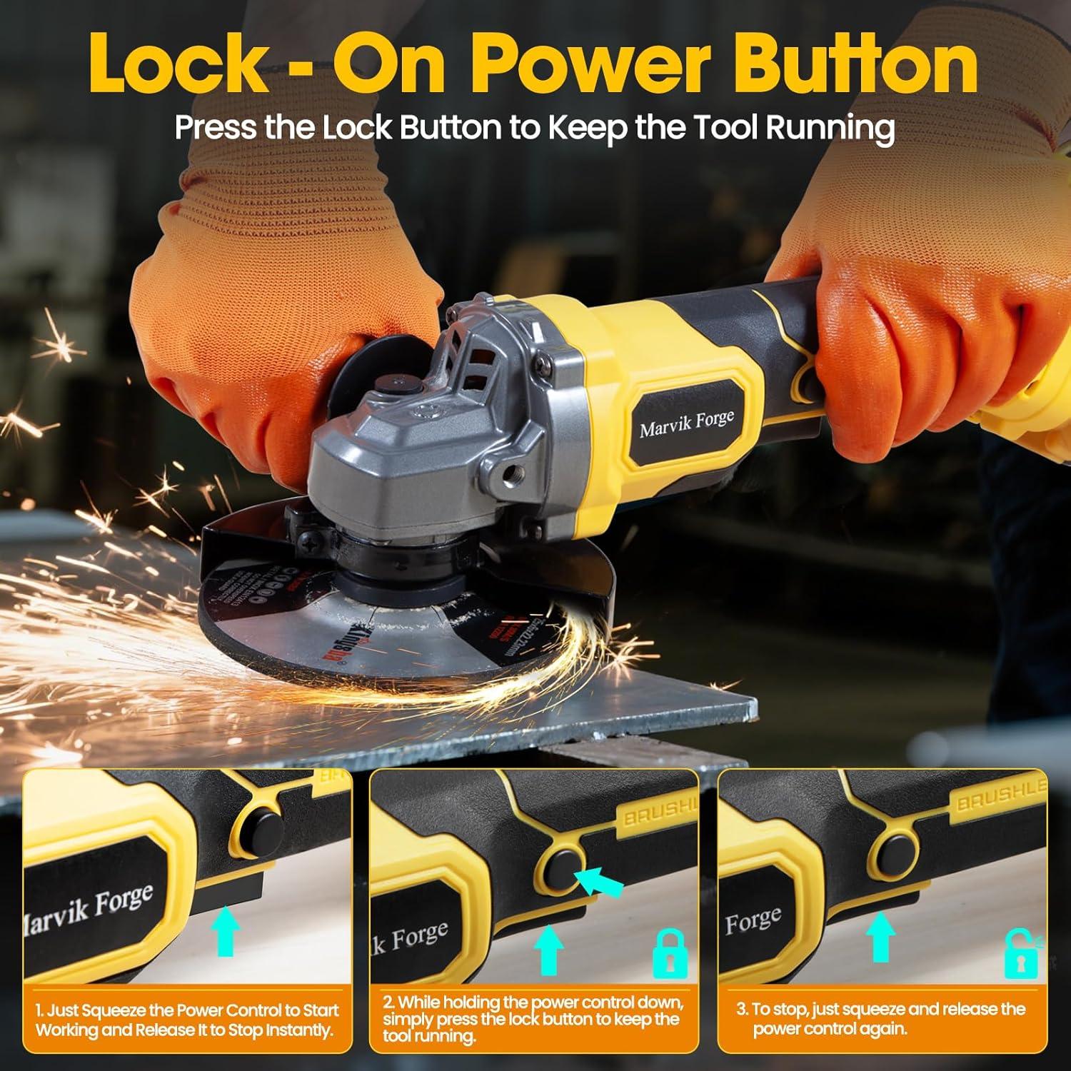 Amoladora Angular Inalámbrica Marvik Forge G2 20V 4.5"