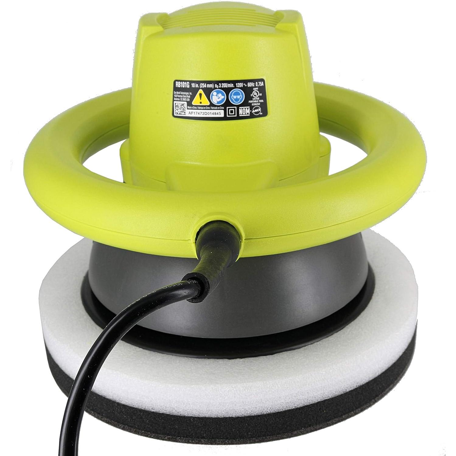 Pulidor Orbital Ryobi RB102G 0.75A 3200 OPM con 2 Almohadillas