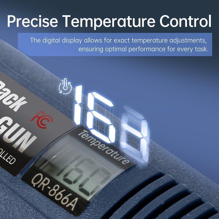 Pistola de Calor 1800W R-PACK Digital 50-650°C 4 Boquillas