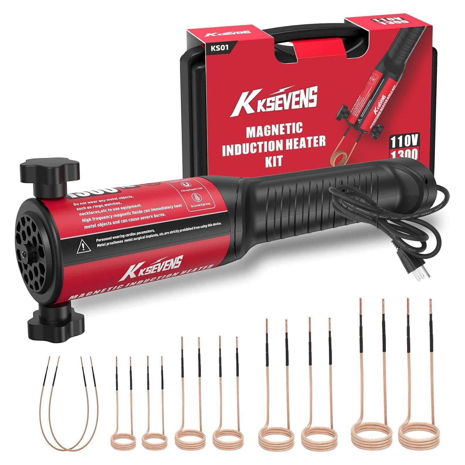 Calentador de Inducción KKSEVENS 1300W Rojo con 10 Bobinas