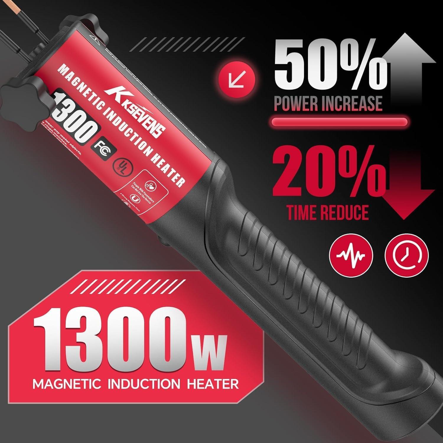 Calentador de Inducción KKSEVENS 1300W Rojo con 10 Bobinas