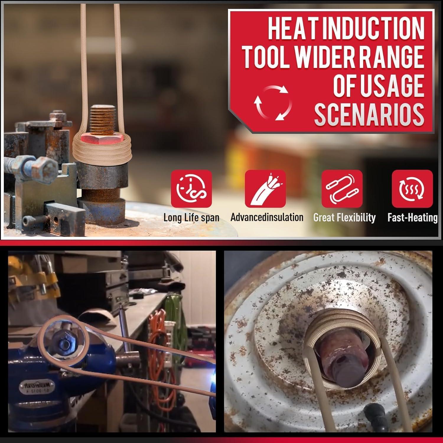 Calentador de Inducción KKSEVENS 1300W Rojo con 10 Bobinas