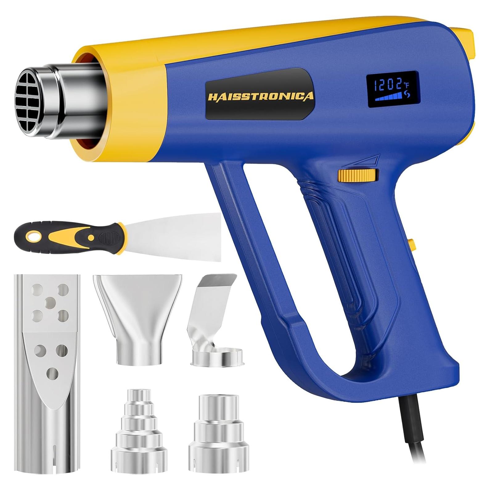 Pistola de Calor Digital 2000W haisstronica - 60-650°C con 5 Boquillas