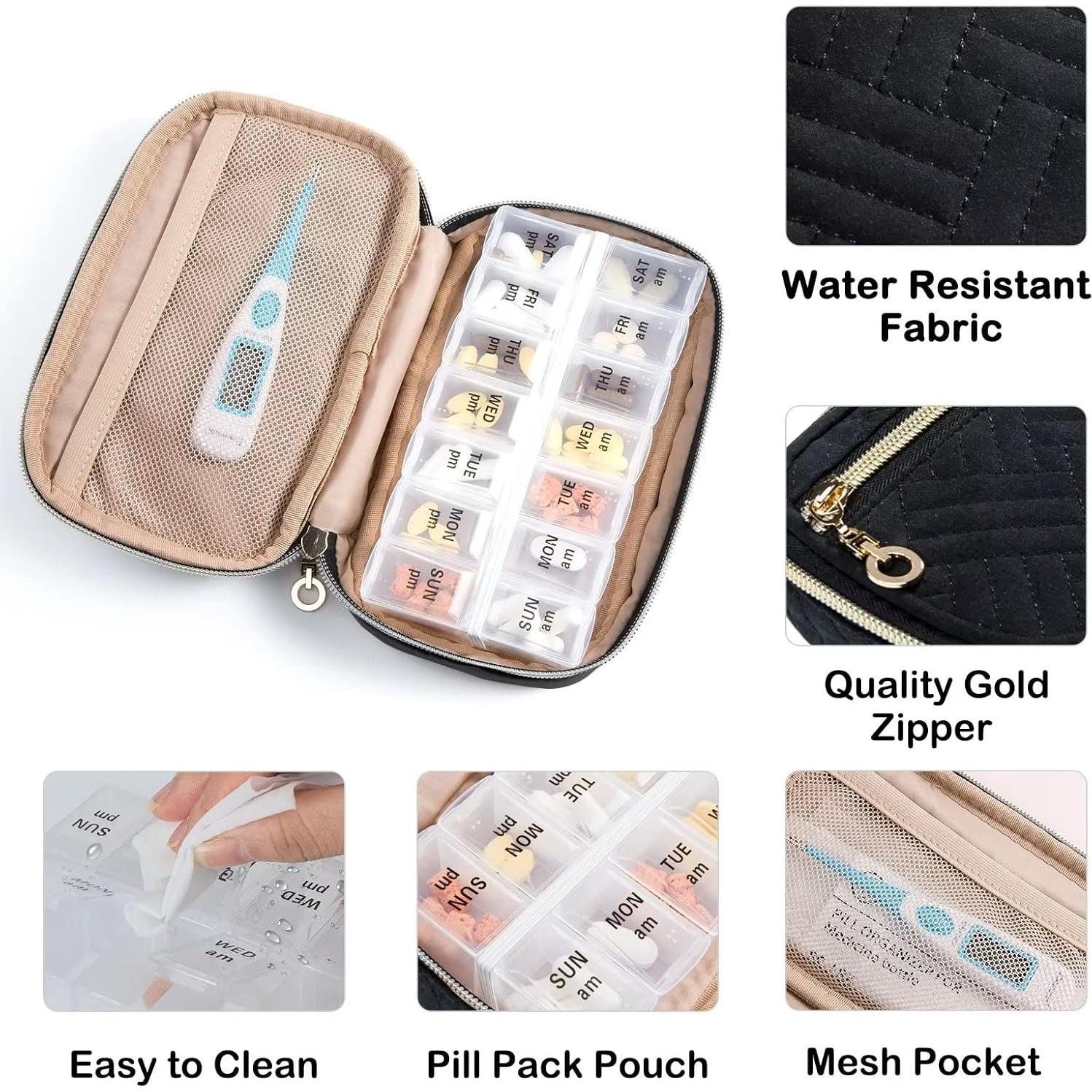 Organizador Semanal de Pastillas BAGSFY Negro 2 Veces al Día