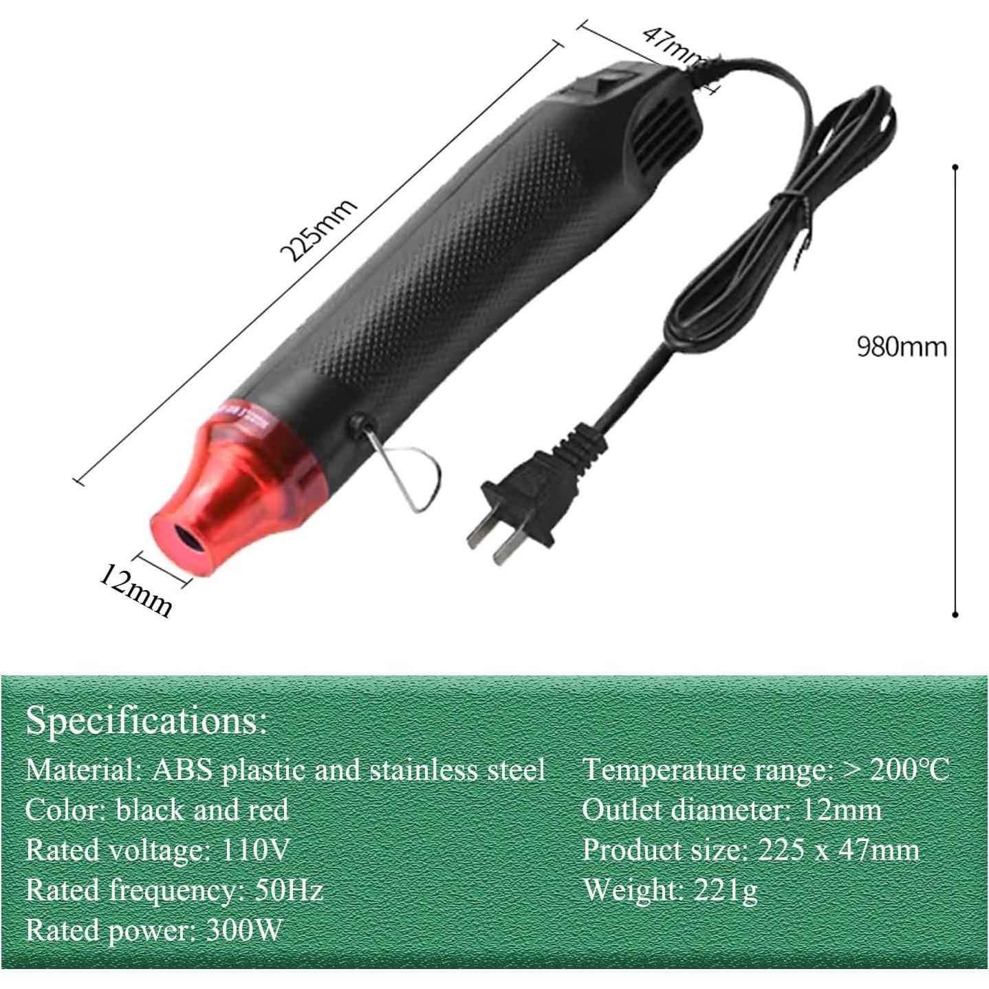 Pistola de Calor 300W DIDODI Doble Temperatura 200°C 350°C