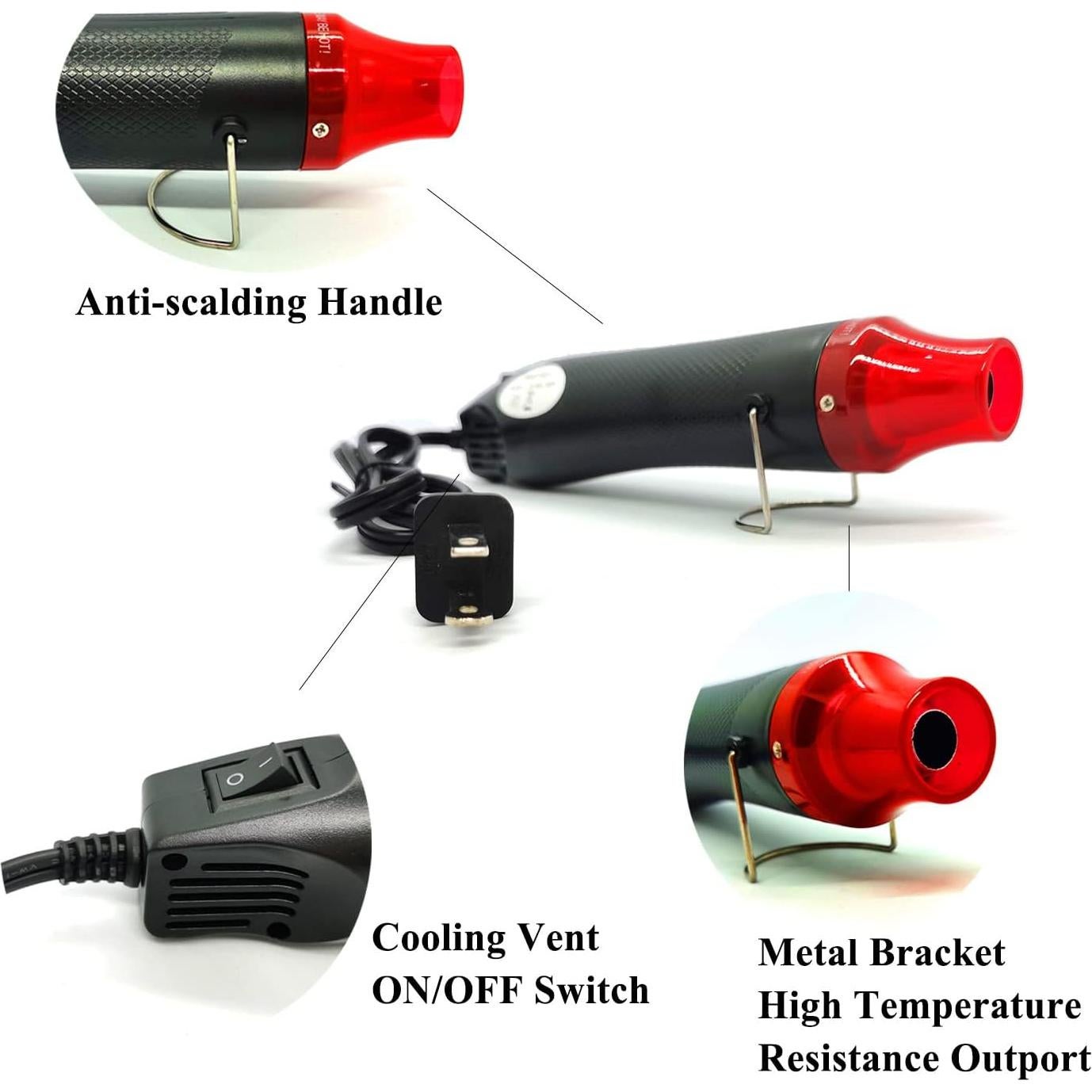 Pistola de Calor 300W DIDODI Doble Temperatura 200°C 350°C