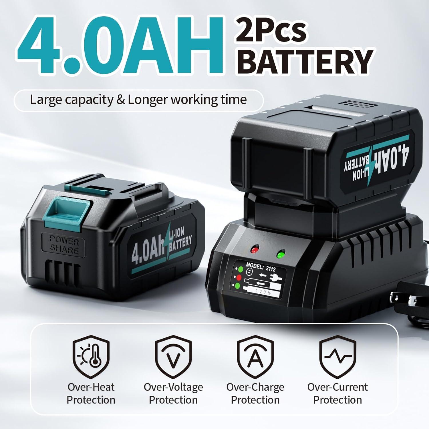 Pistola de Calor Inalámbrica FULLYEA 550°C con 5 Boquillas