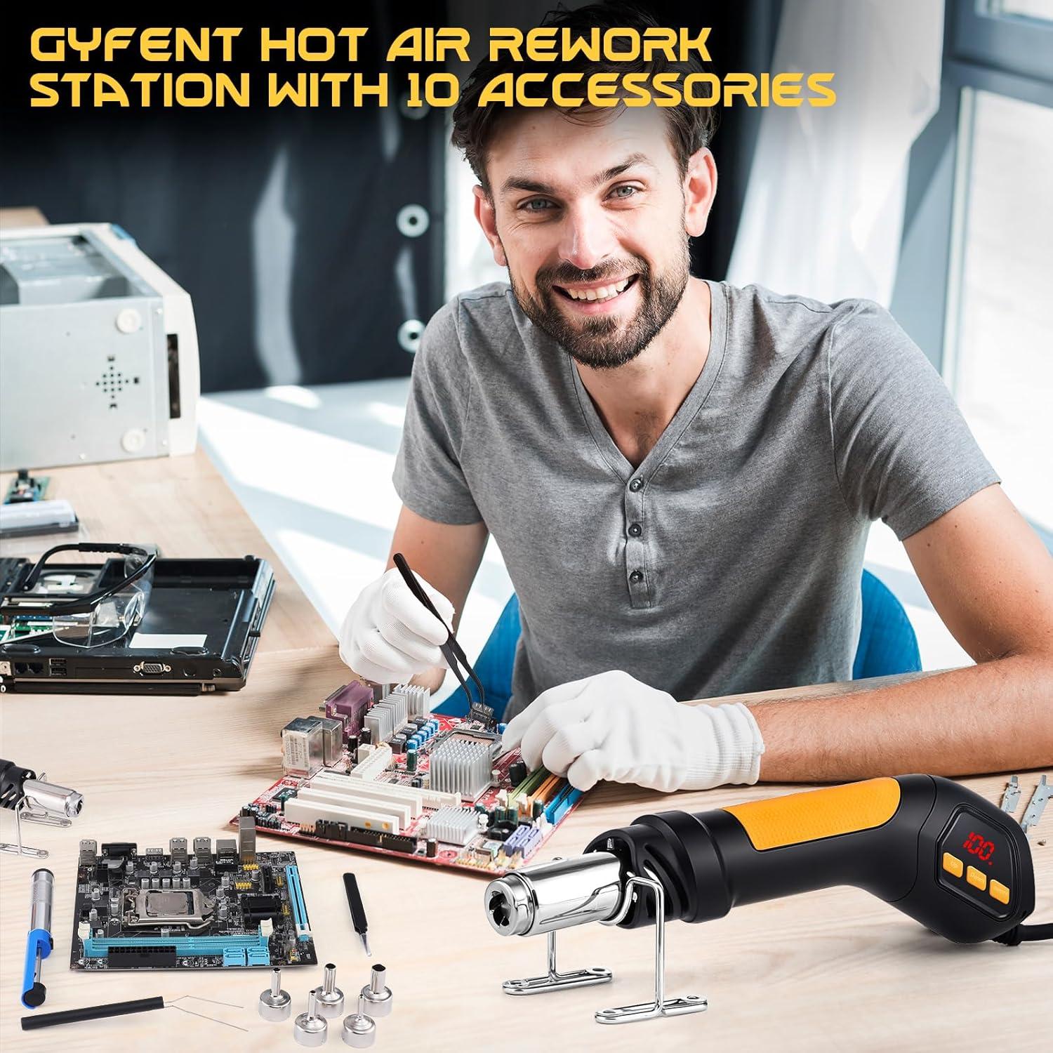 Pistola de Calor Gyfent 700W 100-500°C con 5 Boquillas