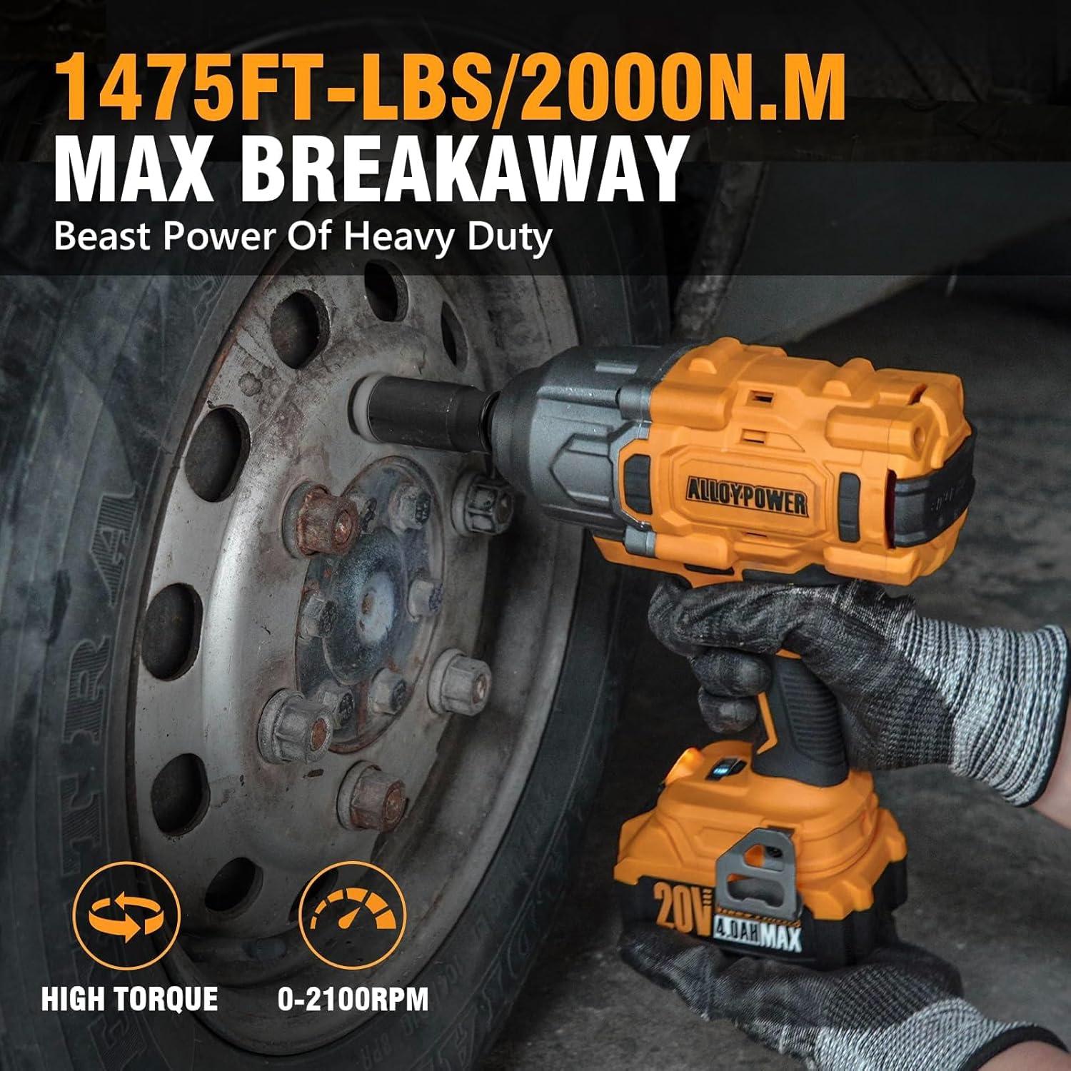 Llave de Impacto Inalámbrica ALLOYPOWER 2000N.m 3 Modos