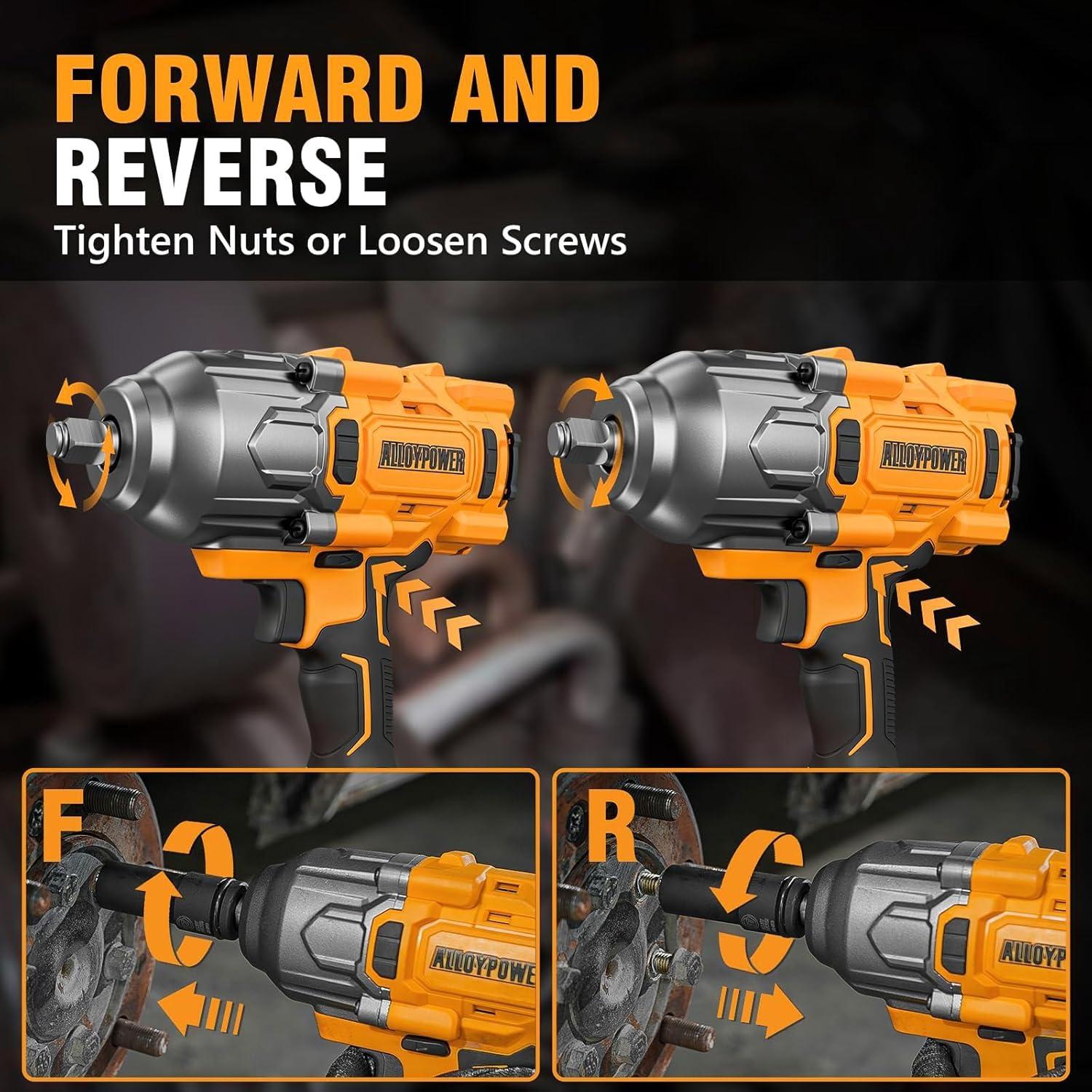 Llave de Impacto Inalámbrica ALLOYPOWER 2000N.m 3 Modos