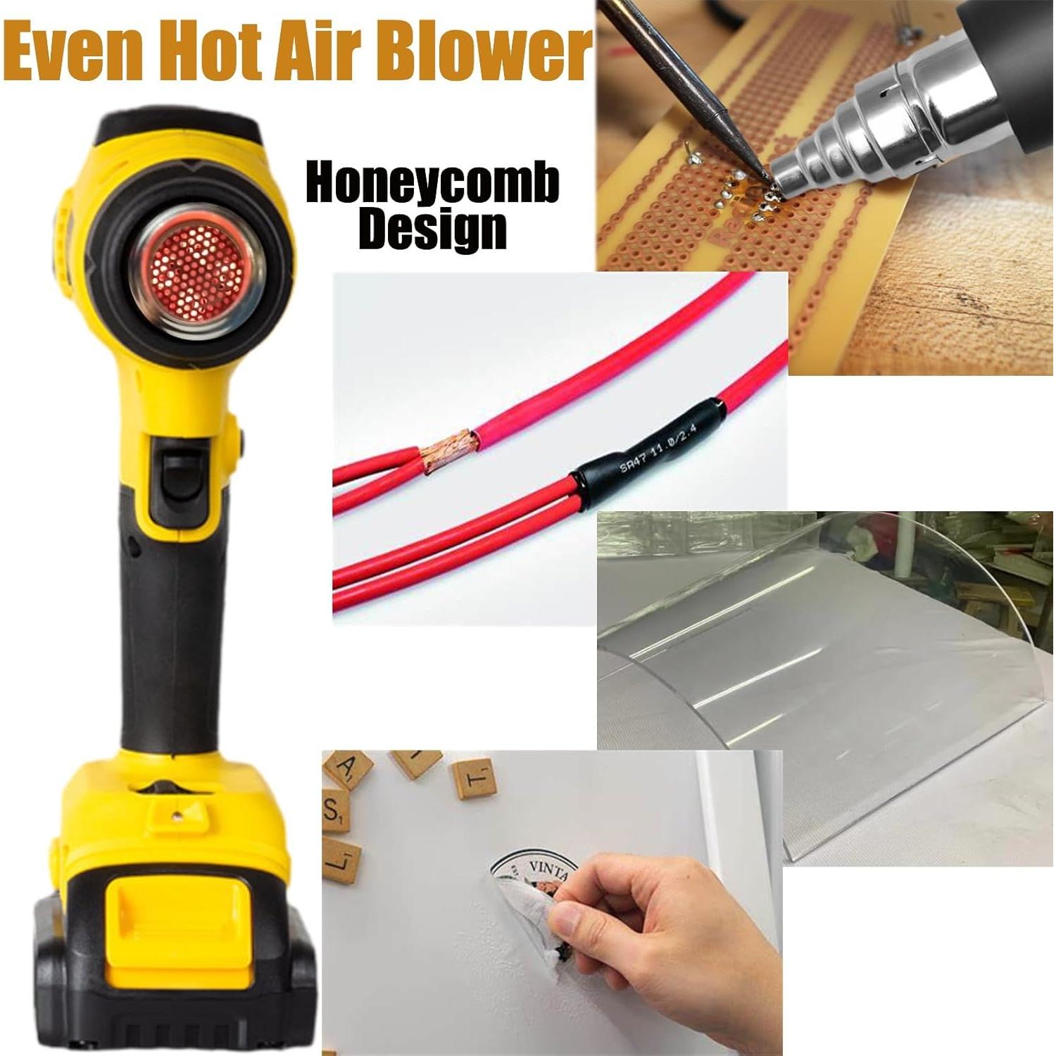 Pistola de Calor Inalámbrica Dewalt 20V 300W 1022°F 4 Boquillas