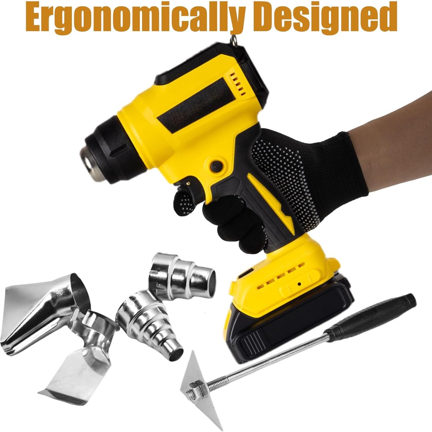 Pistola de Calor Inalámbrica Dewalt 20V 300W 1022°F 4 Boquillas