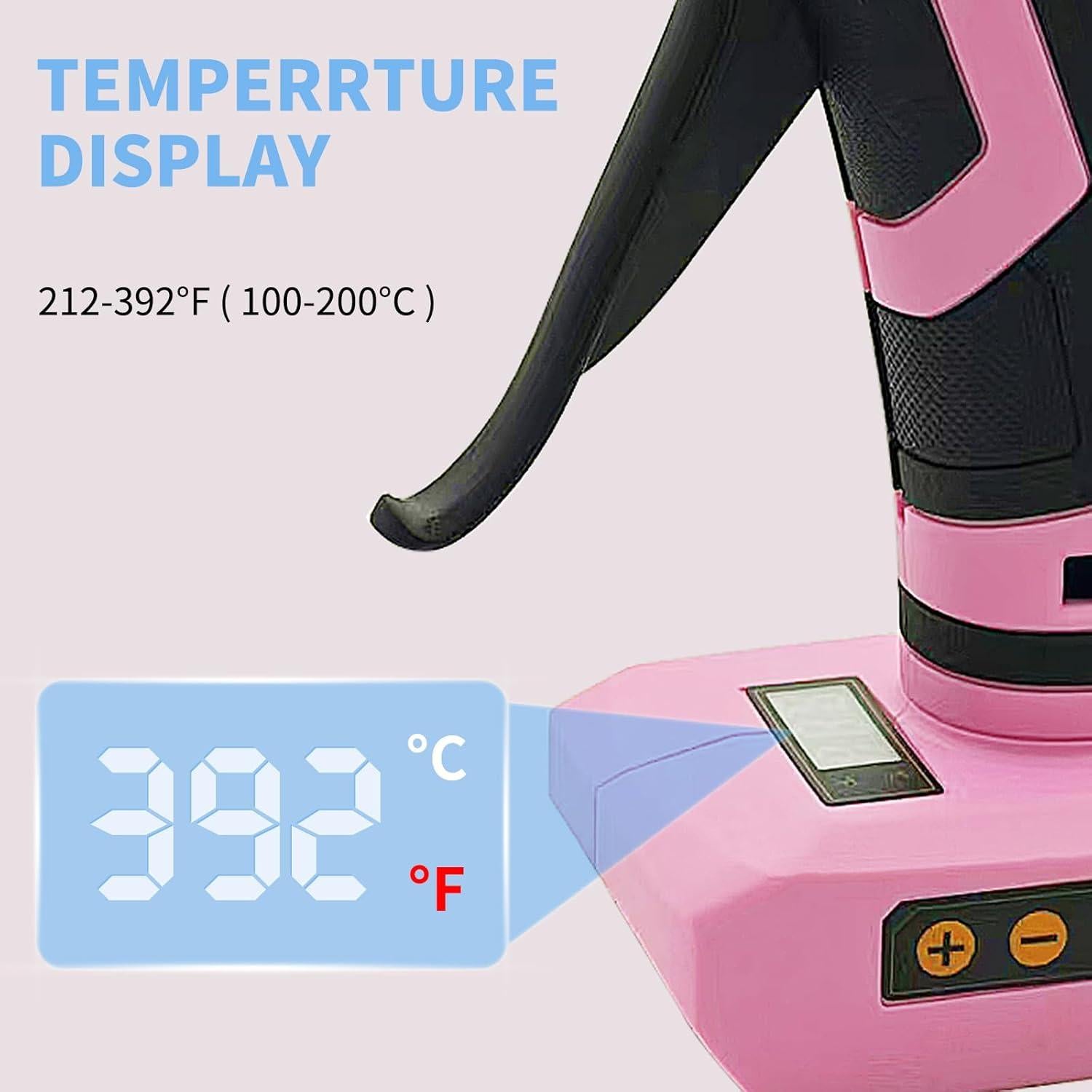 Pistola de Pegamento Caliente Inalámbrica Liumai 100W Rosa