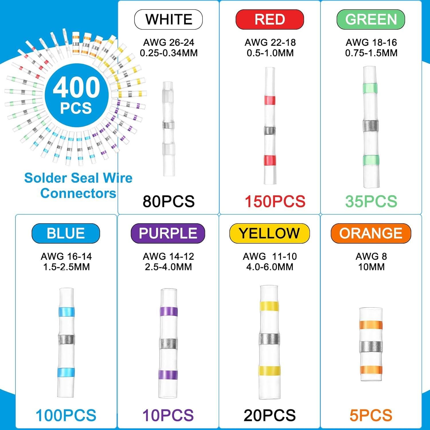 Kit de Conectores de Cable con Sello de Soldadura Mimorou
