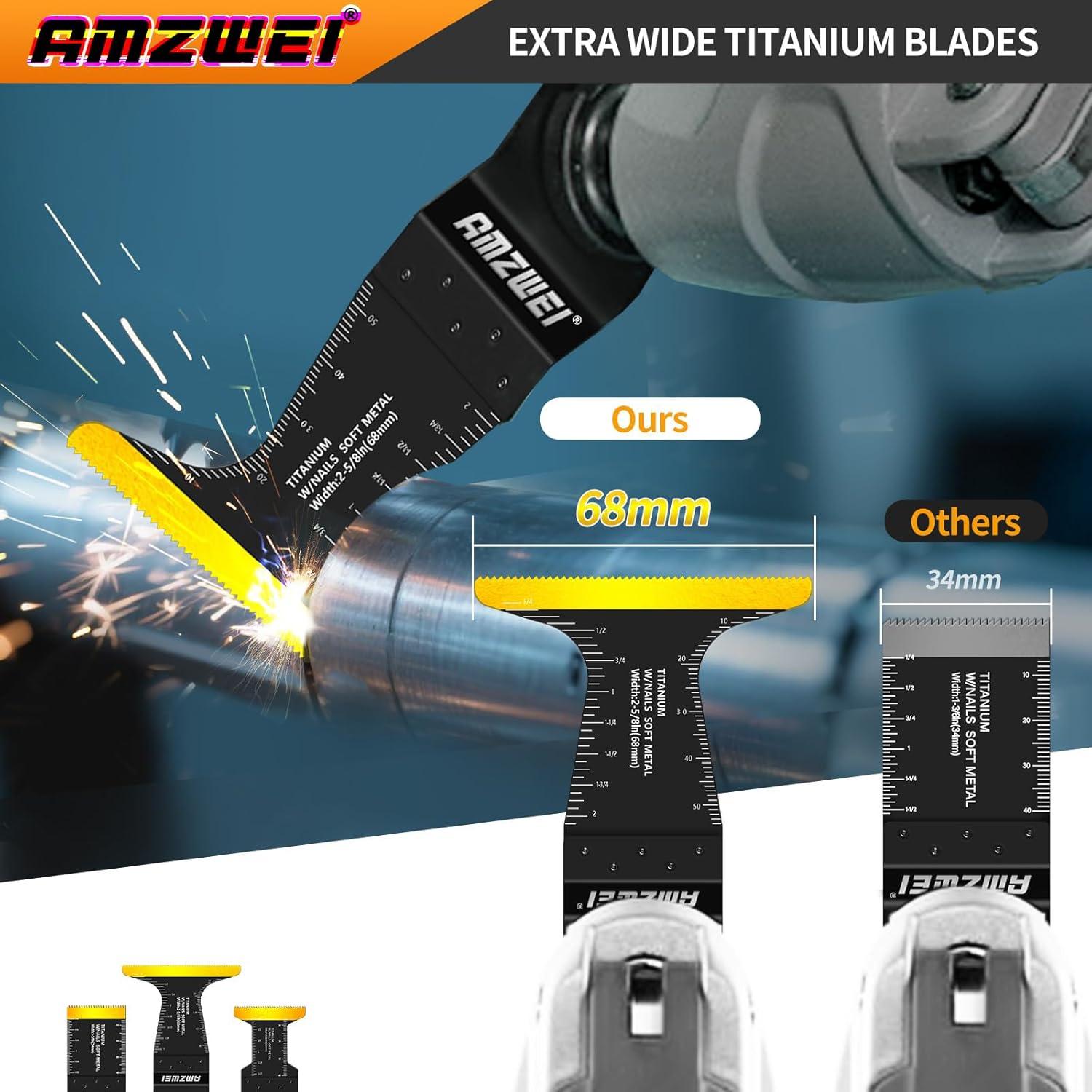 Kit de Hojas Oscilantes 118 Piezas AMZWEI para Corte Metal y Madera