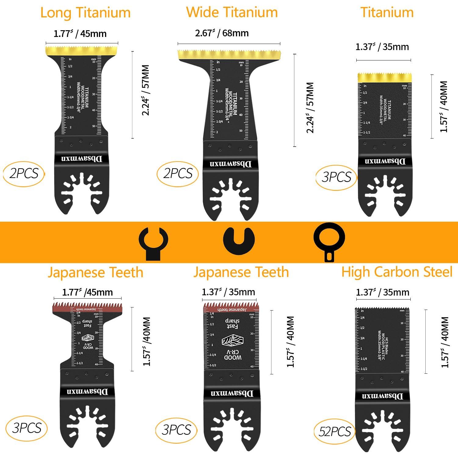 Kit de 65 Hojas Oscilantes Dbsawmxn para Metal y Madera