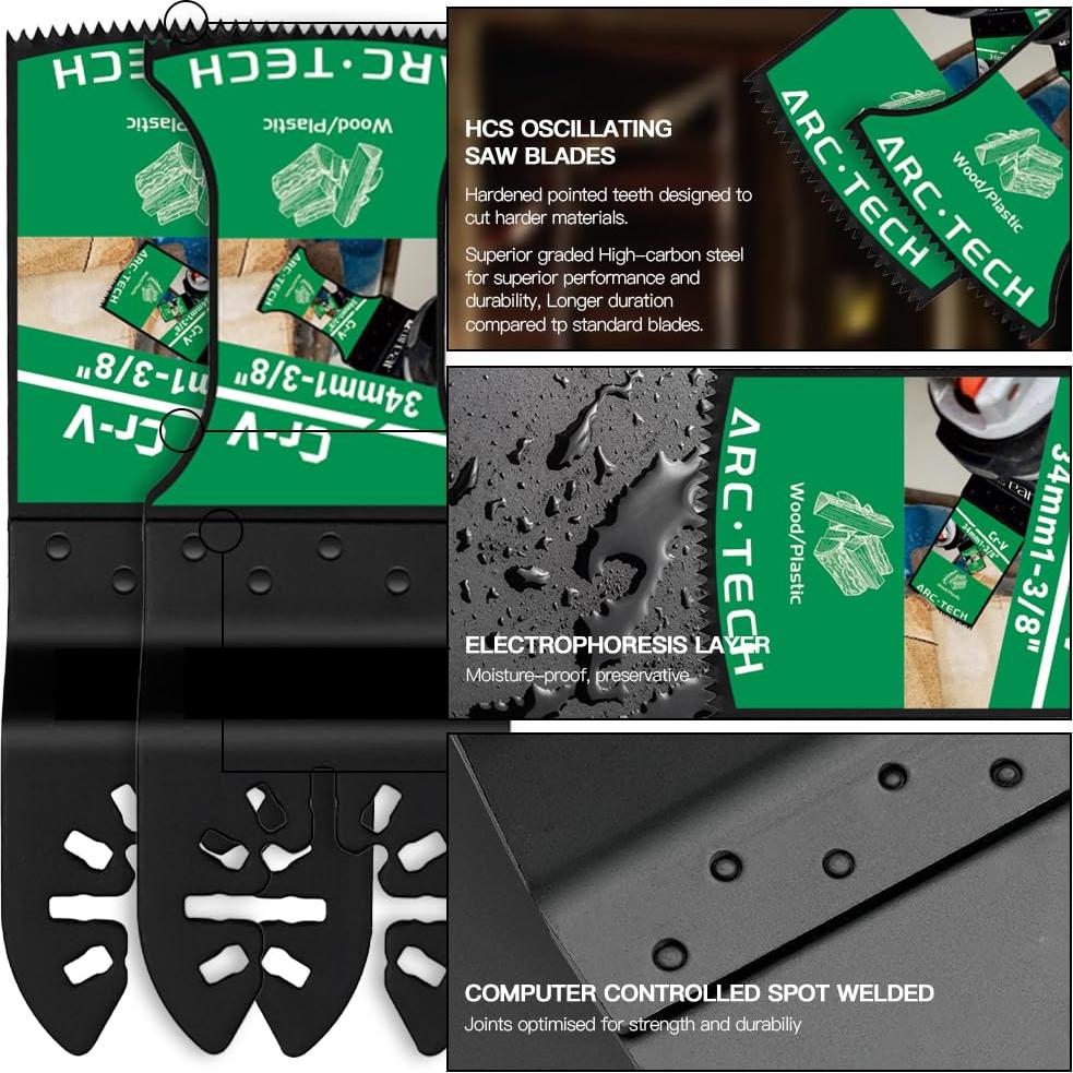 Kit de 25 Hojas de Sierra Oscilante Gulrear - Titanio, Universal