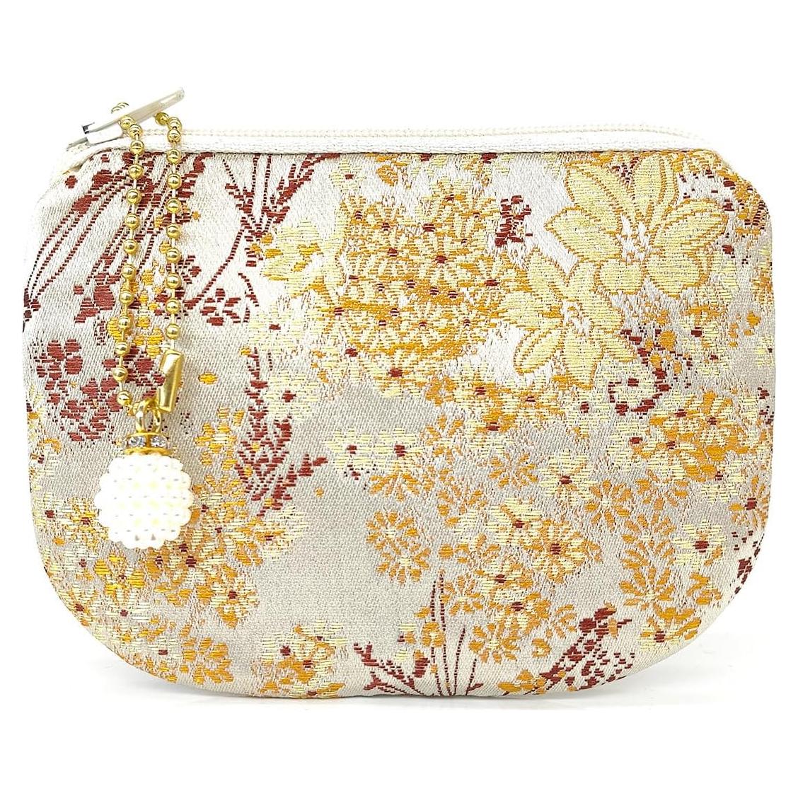 Bolsa de Joyería Hecha a Mano Beige Golden Amy 12.2x8.6 cm