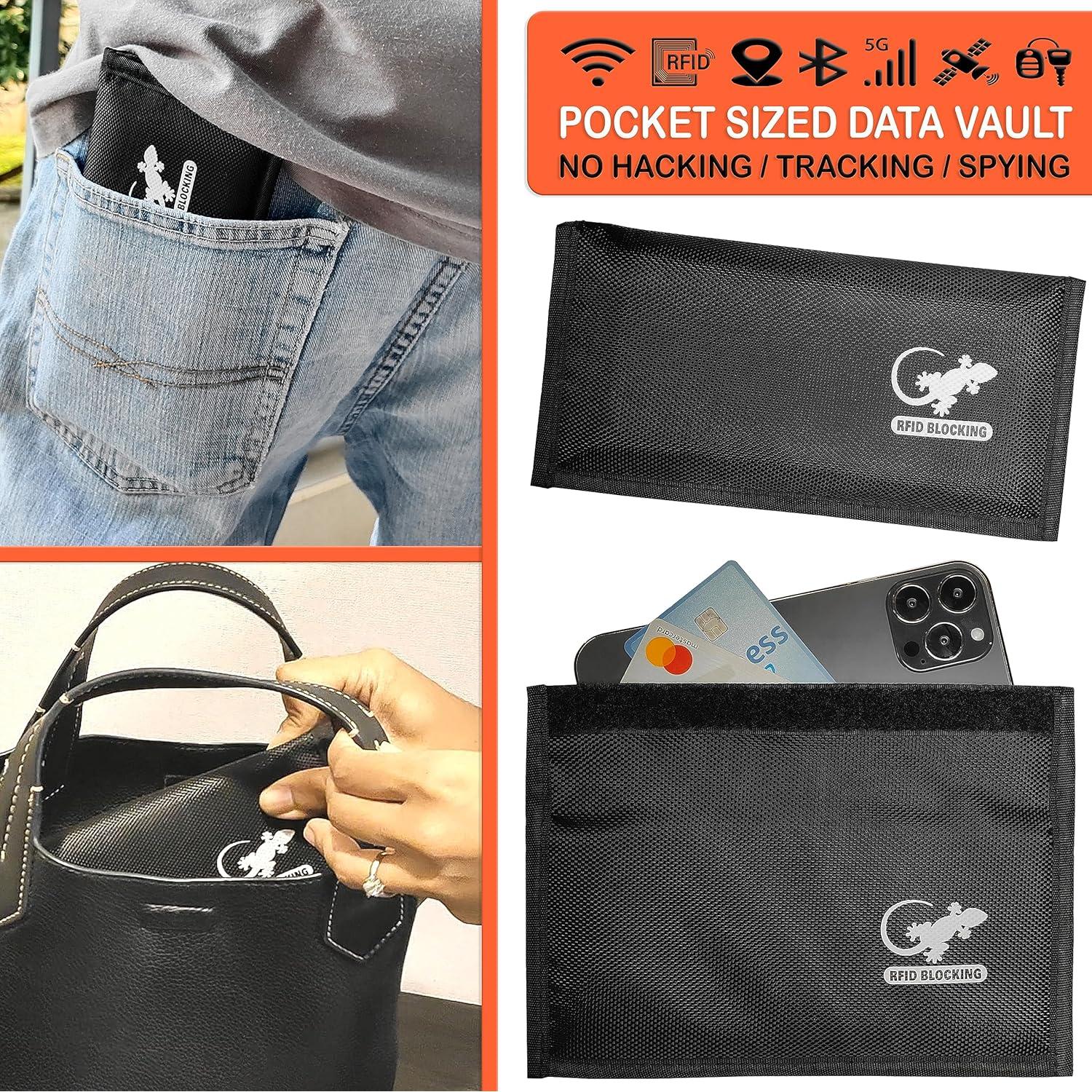 Bolsa Faraday RFID Gecko Travel Tech - Protección Nylon 20.8cm