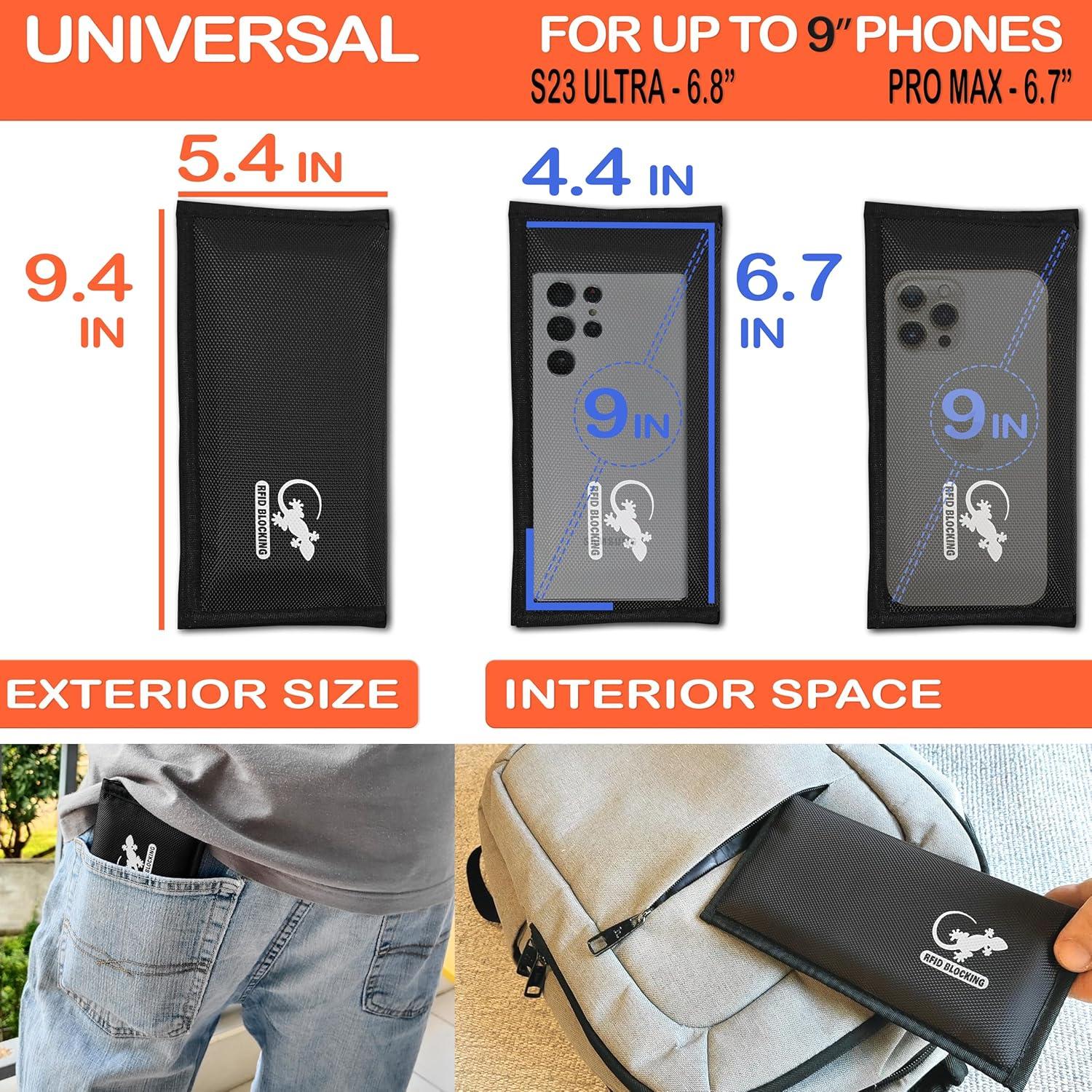 Bolsa Faraday RFID Gecko Travel Tech - Protección Nylon 20.8cm