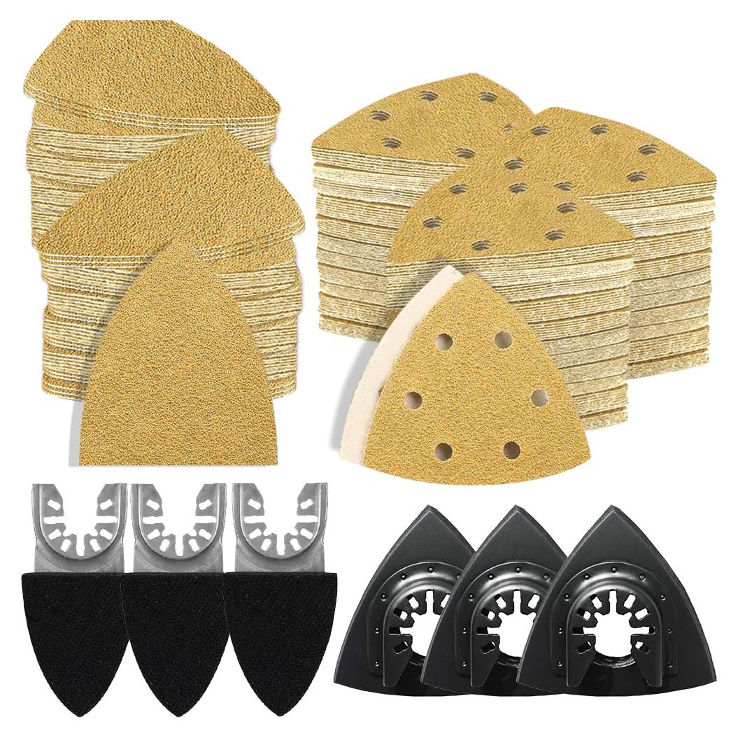 196 Piezas Lijas Triángulo y Dedo Aozzy para Herramienta Oscilante