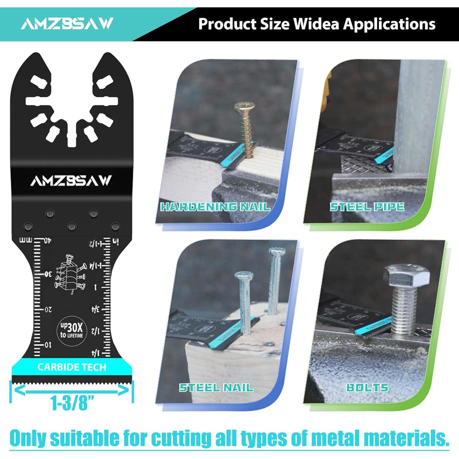 10 Hojas de Sierra Oscilante de Carburo AMZBSAW 3.49 cm
