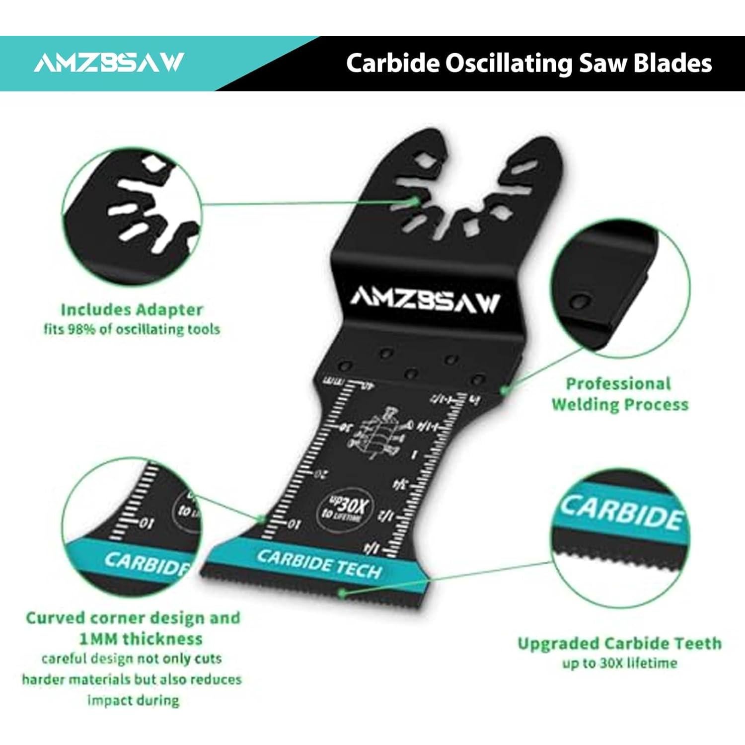 10 Hojas de Sierra Oscilante de Carburo AMZBSAW 3.49 cm
