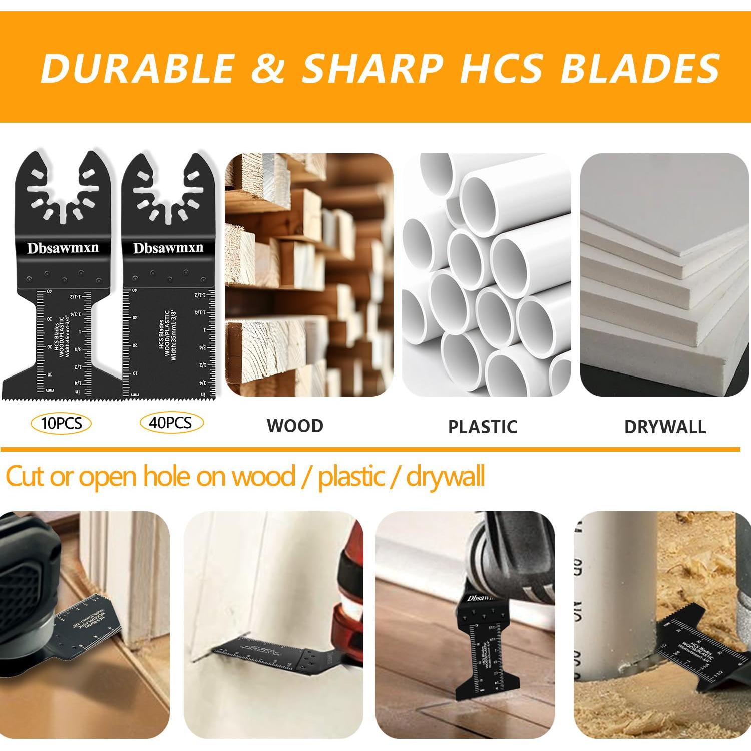 Kit de 58 Piezas de Cuchillas Dbsawmxn para Herramientas Oscilantes