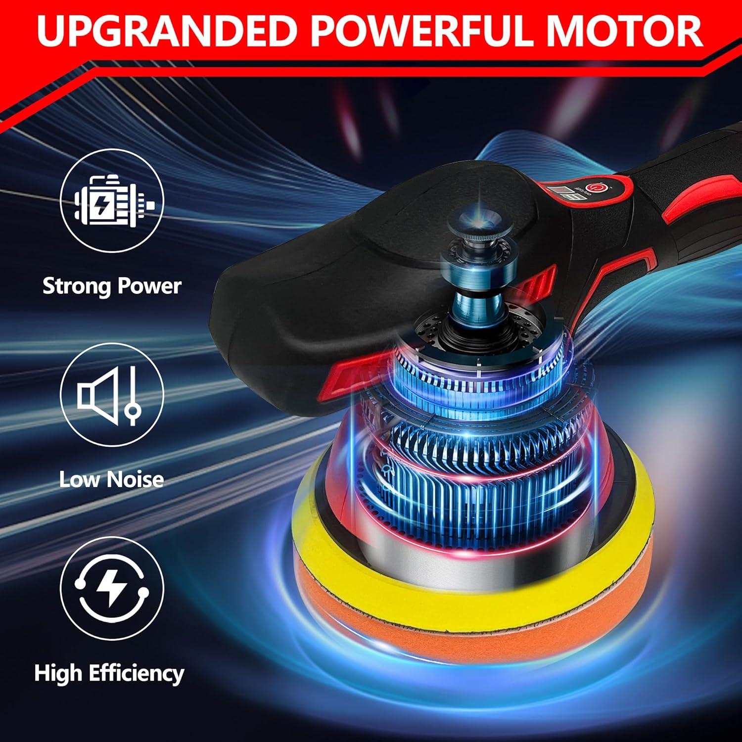 Pulidor de Coche Inalámbrico byczone 18V 6" 8 Velocidades