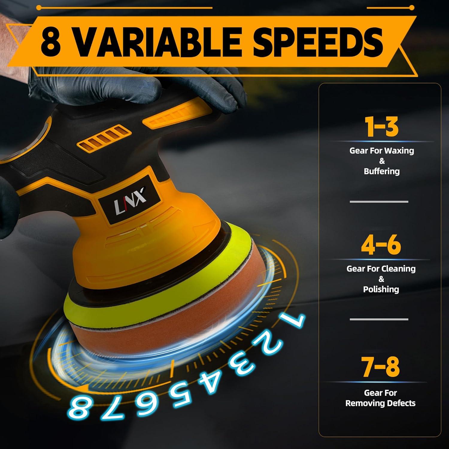 Pulidora a Batería Dewalt 20V 6" 8 Velocidades Portátil