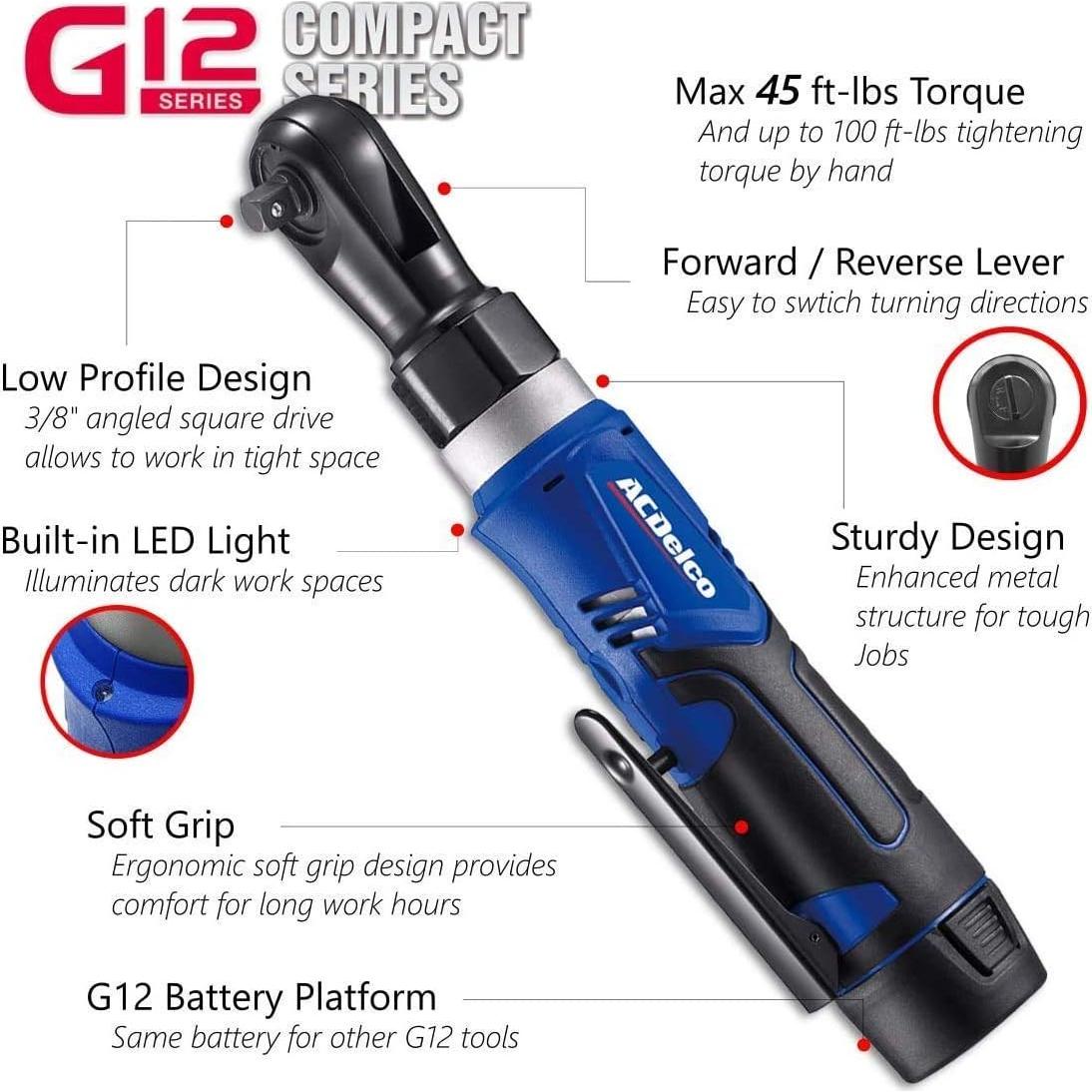 Juego de Herramientas Eléctricas ACDelco ARW1209-K14 12V 3/8"