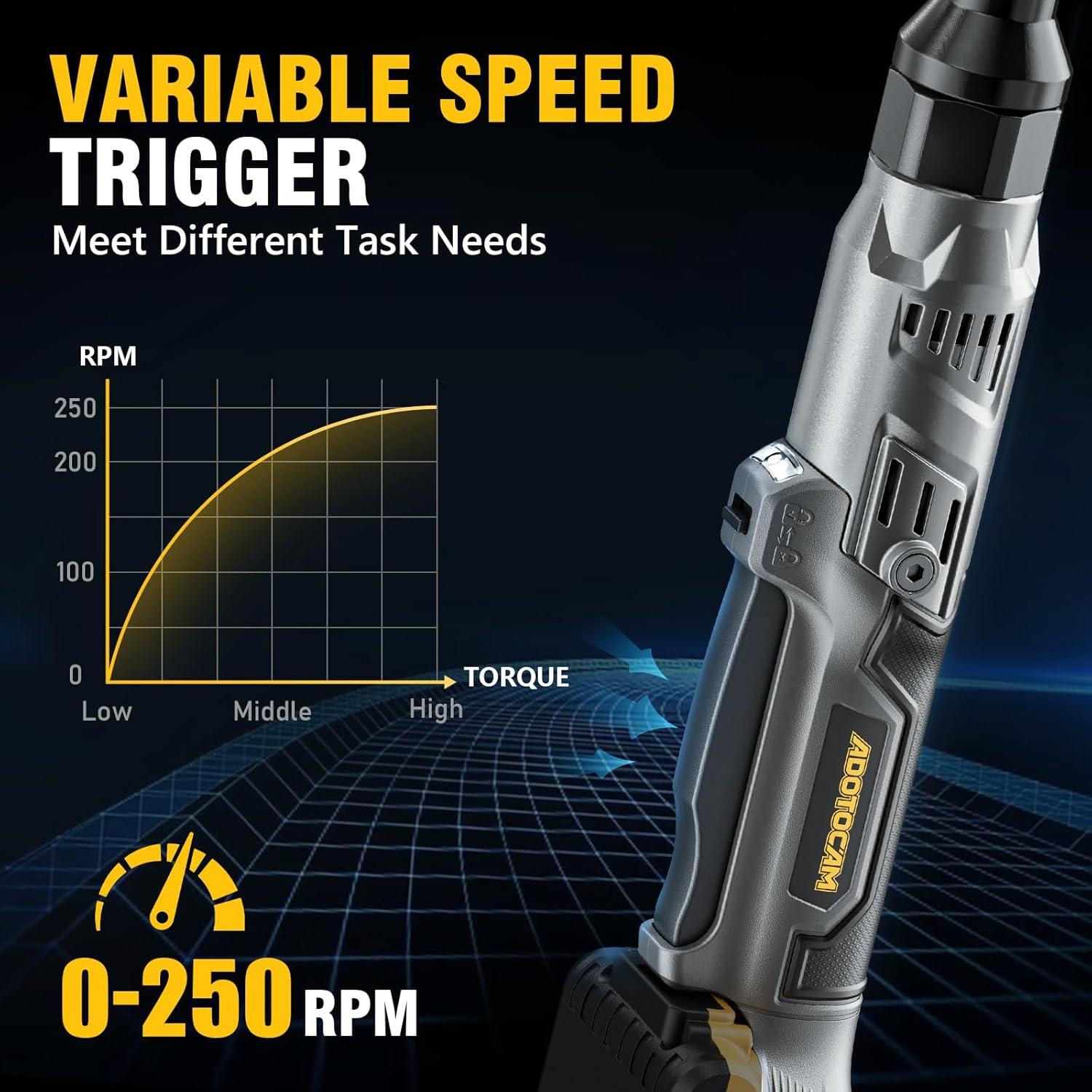 Llave de Trinquete Inalámbrica ADOTOCAM 3/8" 75 Ft-lbs 20V
