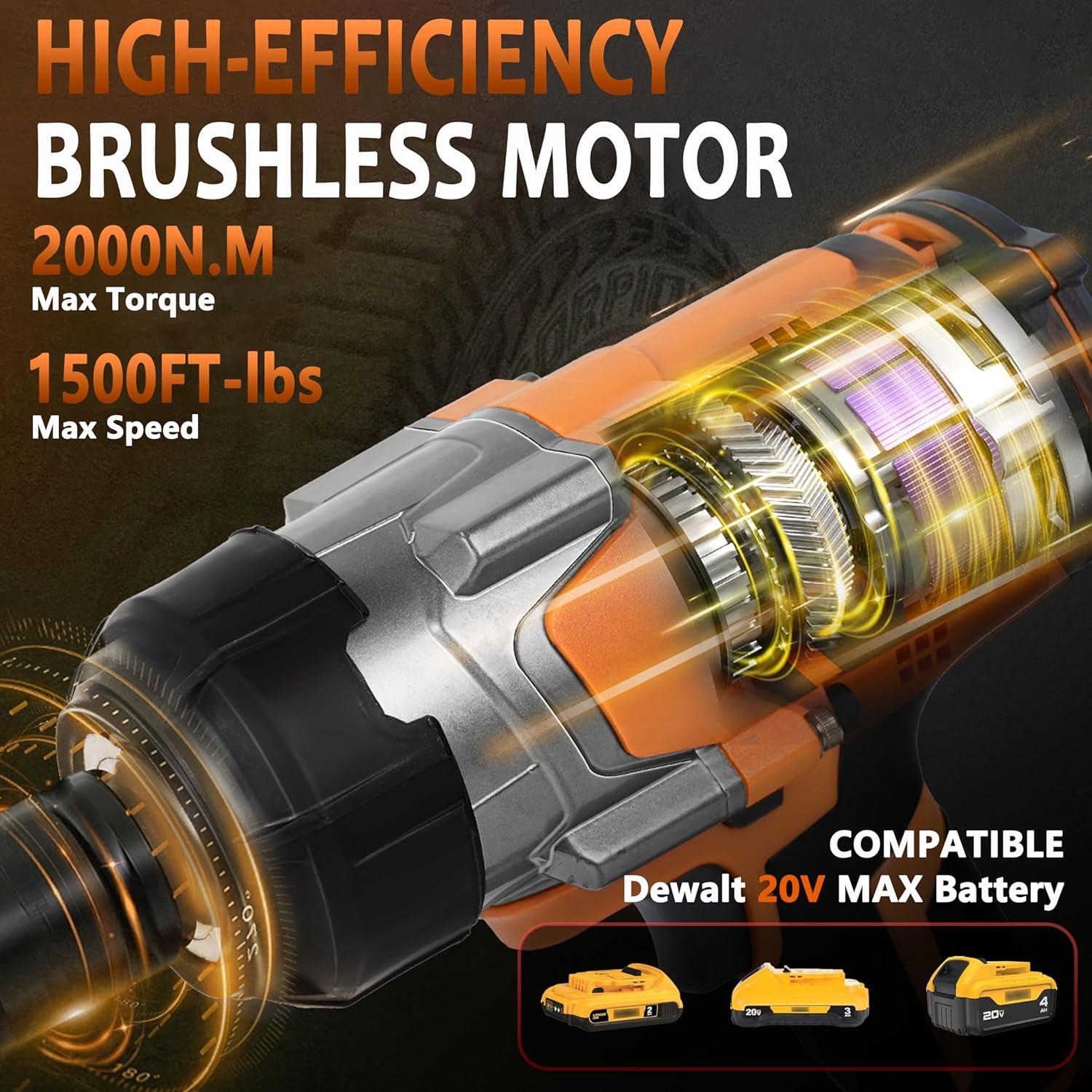 Llave de impacto inalámbrica DeWalt 20V MAX 3/4" 2000N.m