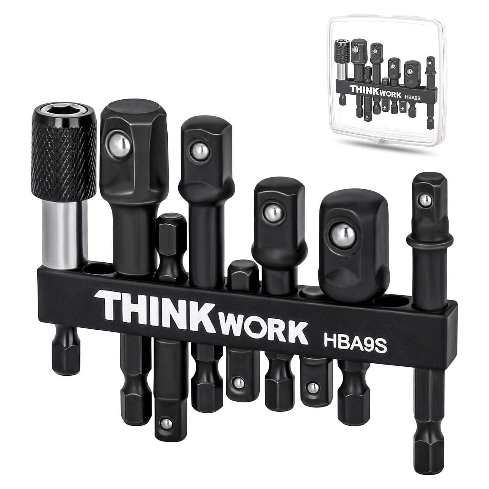 Juego de Adaptadores de Enchufe THINKWORK 9 Piezas 1/4" 3/8" 1/2"