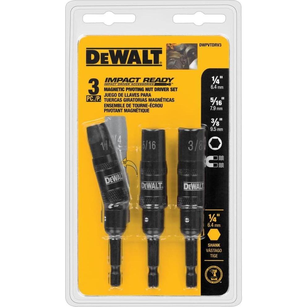 Juego de Destornilladores de Tuerca DEWALT DWPVTDRV3, 3 Piezas