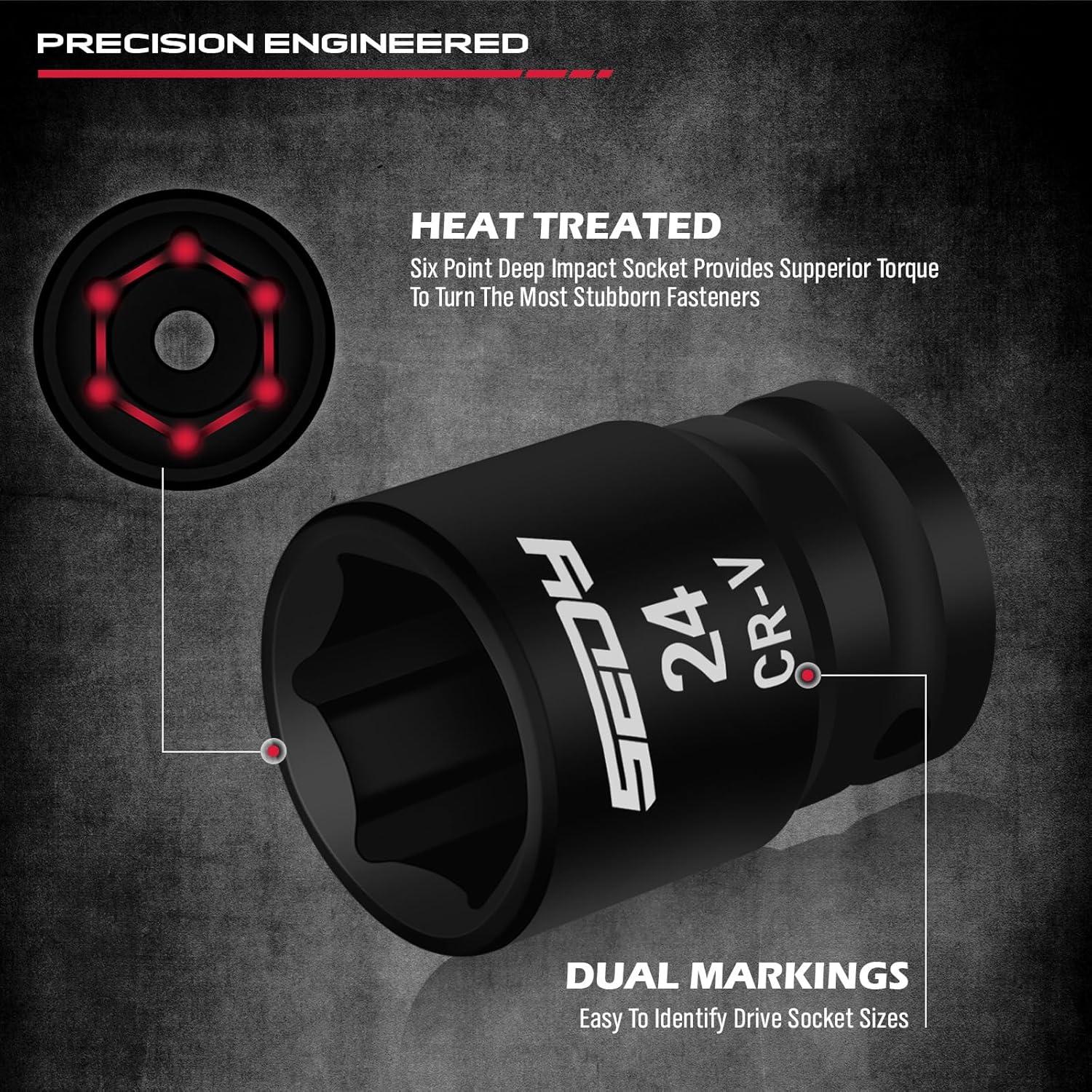 Juego de Llave de Vaso de Impacto SEDY 25 Piezas 1/2"
