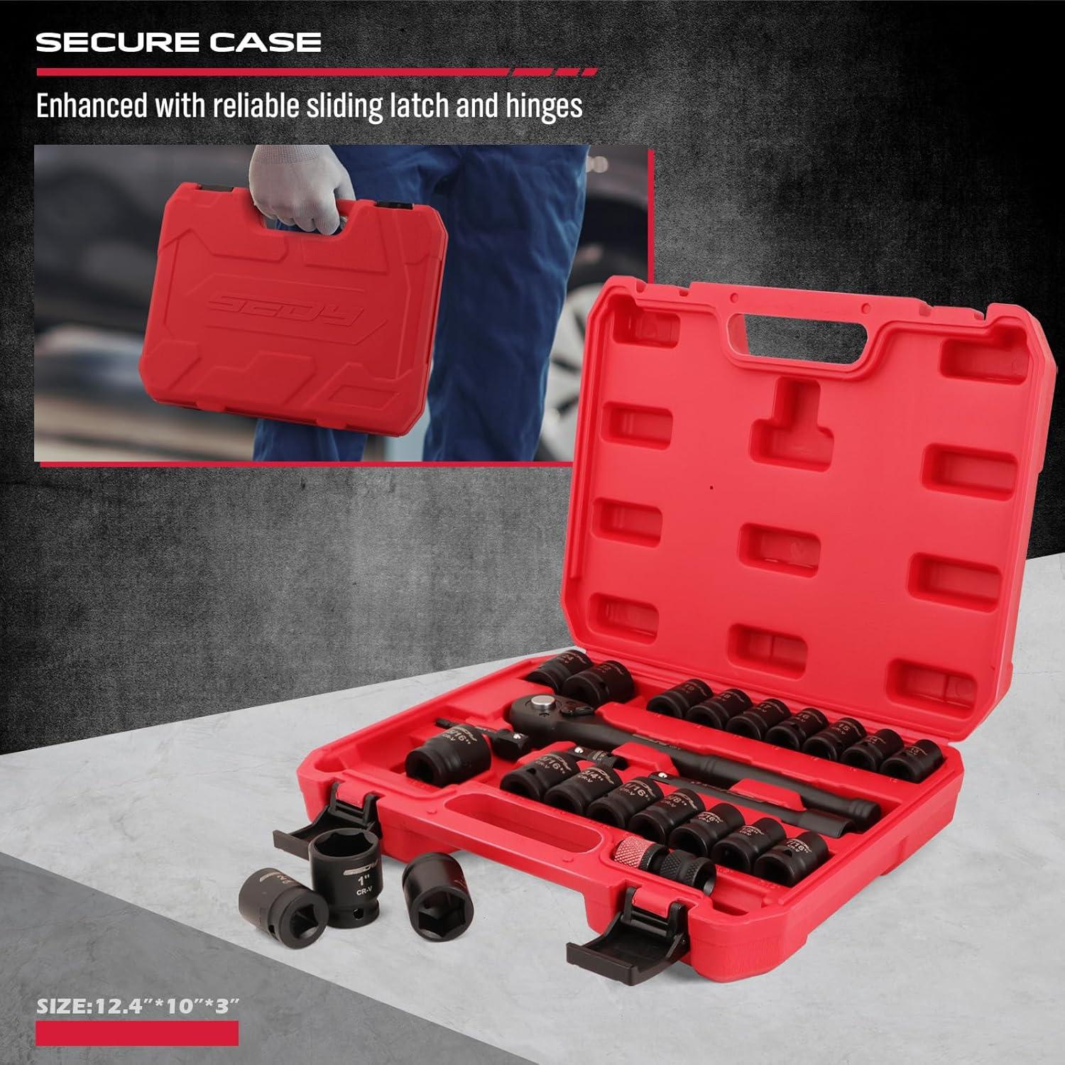 Juego de Llave de Vaso de Impacto SEDY 25 Piezas 1/2"