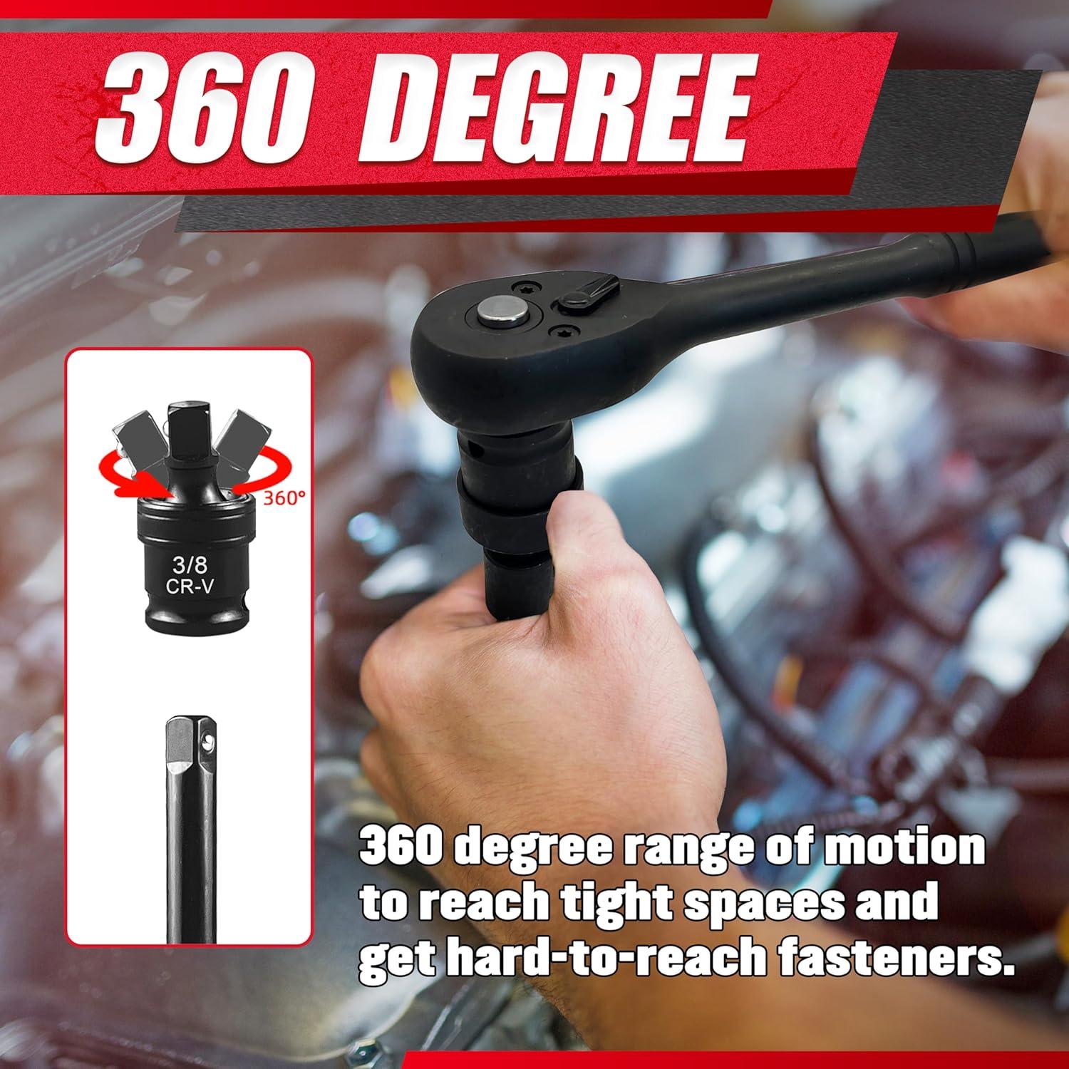 Juego de Enchufes de Impacto 64pcs EACELIY 6-24mm