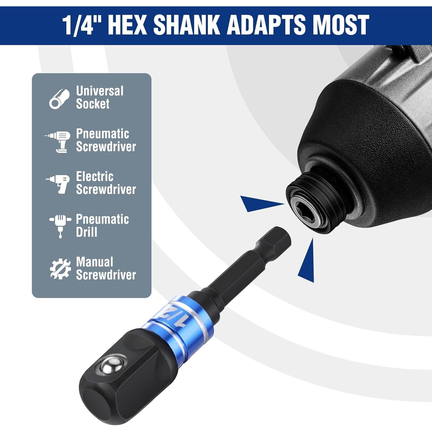 Conjunto de Adaptadores de Enchufe WORKPRO 3PCS 1/4 3/8 1/2 Pulgadas