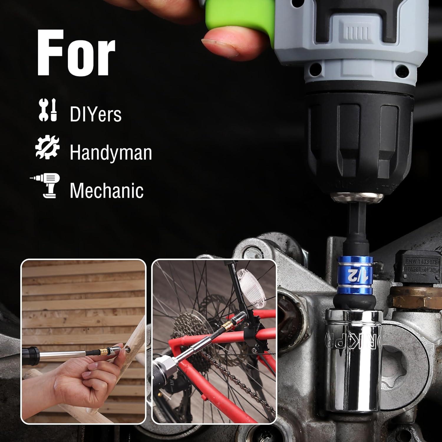 Conjunto de Adaptadores de Enchufe WORKPRO 3PCS 1/4 3/8 1/2 Pulgadas