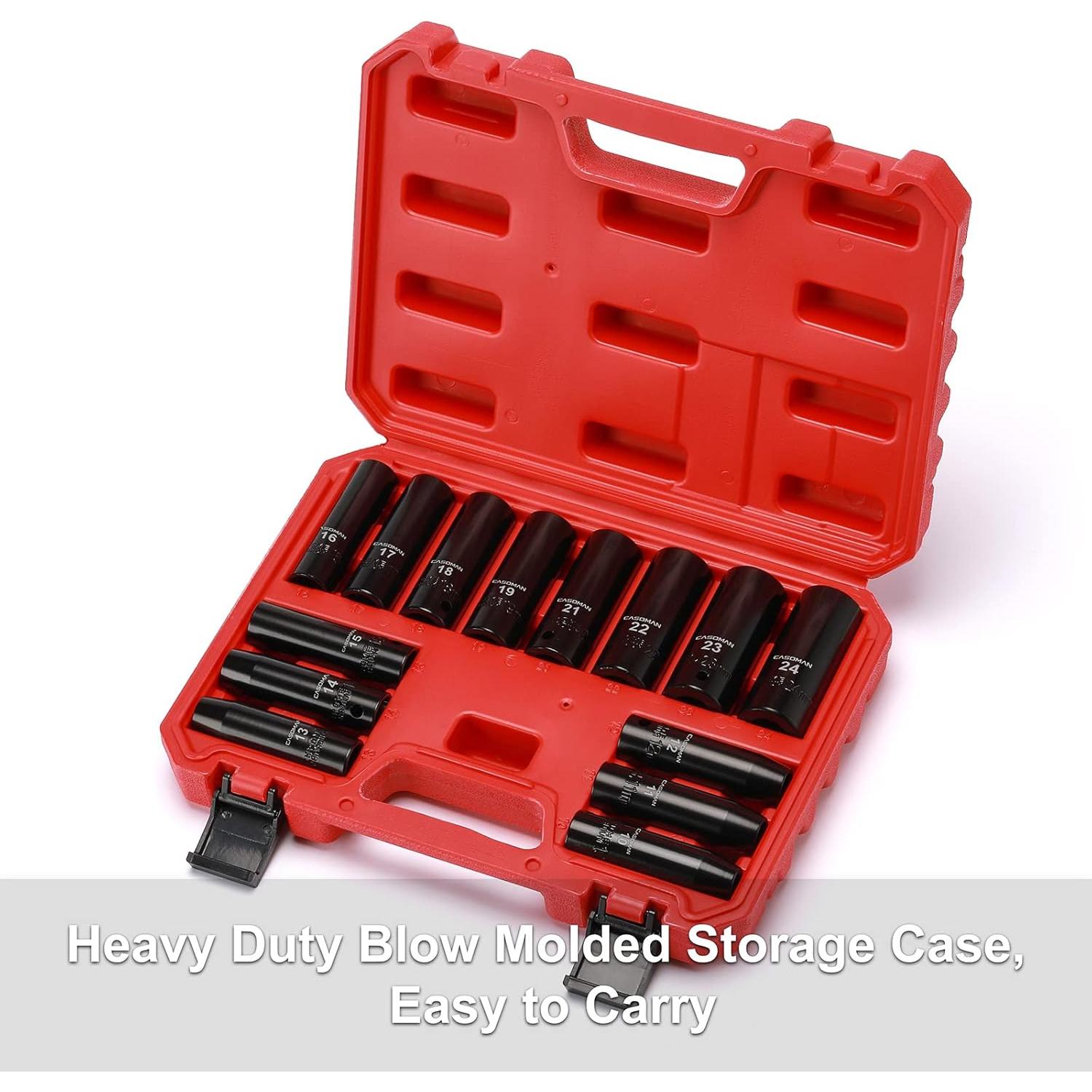 Juego de Enchufes de Impacto Profundos CASOMAN 14 Piezas 10-24mm