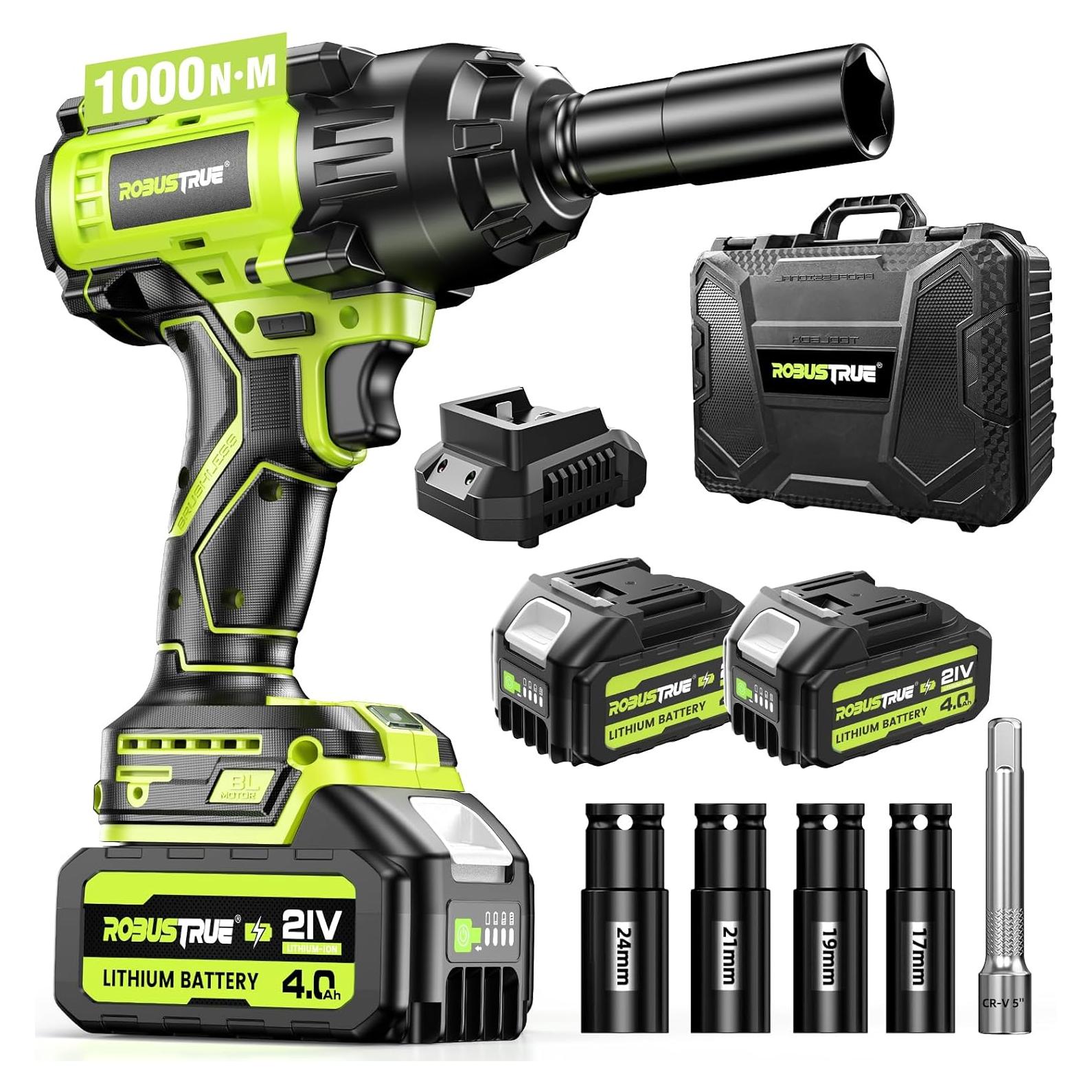 Llave de Impacto Inalámbrica Robustrue RT1000B 1000N.m 21V