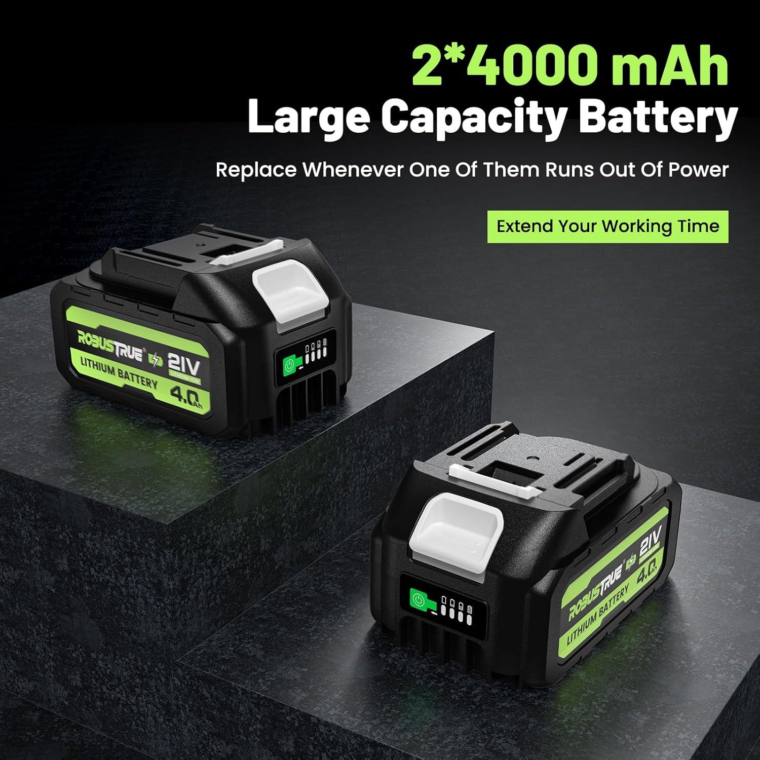 Llave de Impacto Inalámbrica Robustrue RT1000B 1000N.m 21V