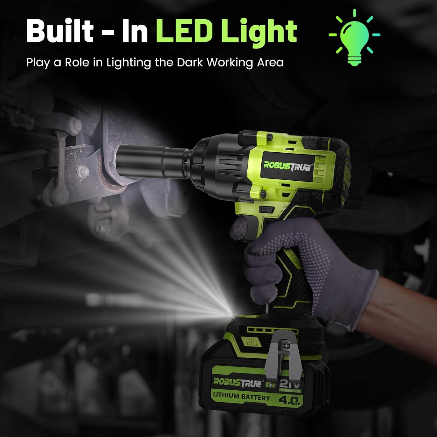 Llave de Impacto Inalámbrica Robustrue RT1000B 1000N.m 21V