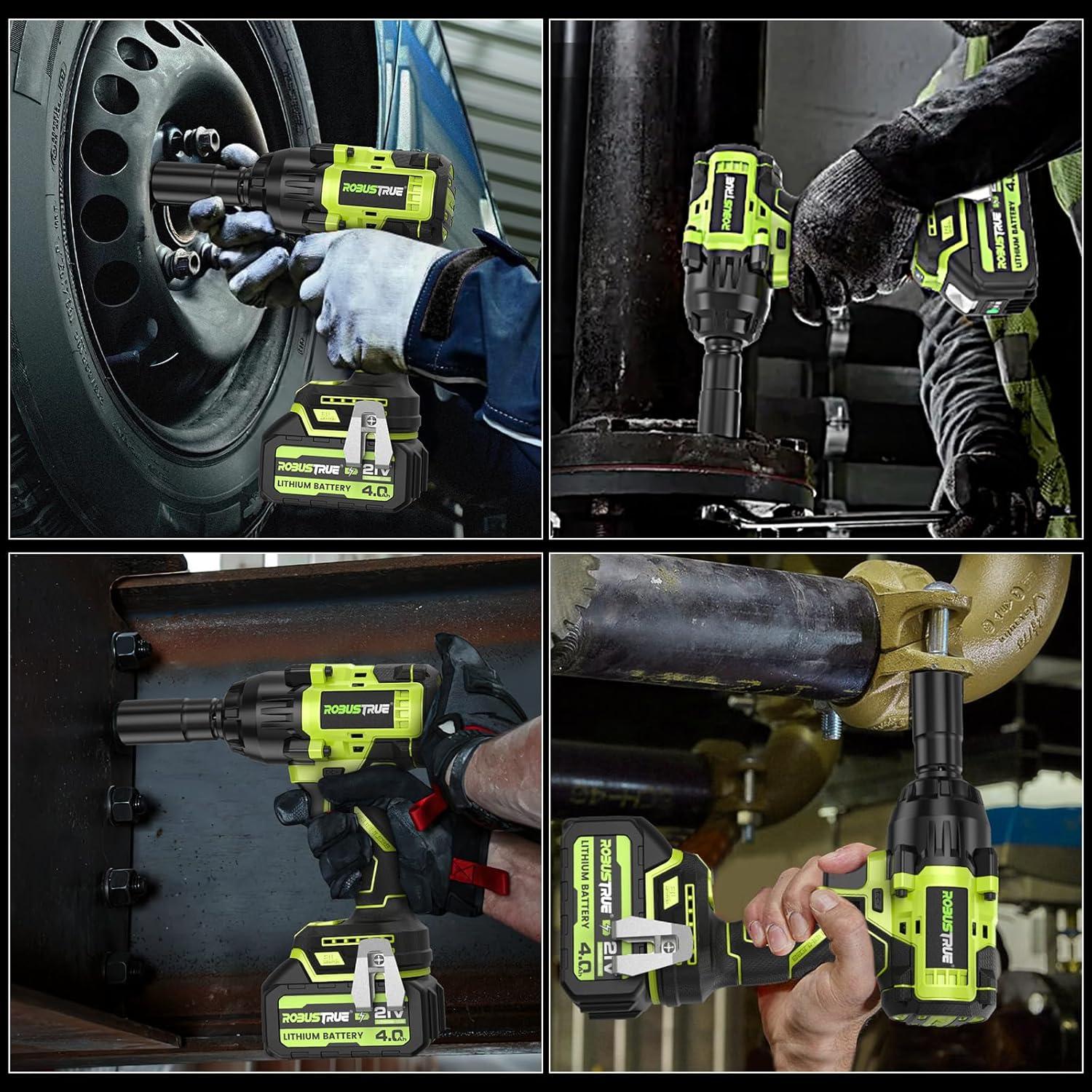 Llave de Impacto Inalámbrica Robustrue RT1000B 1000N.m 21V