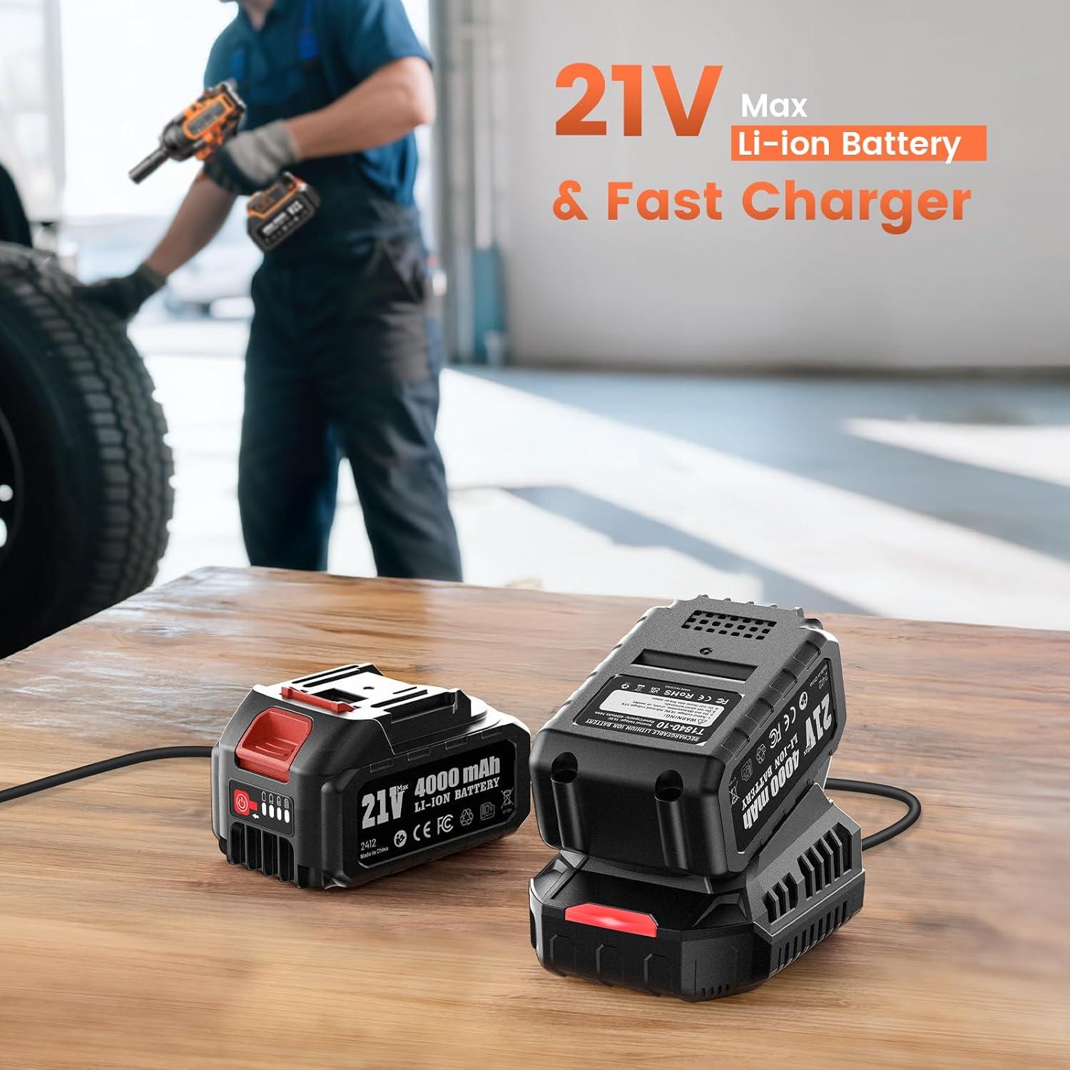 Llave de impacto inalámbrica TaskStar 1500 Nm con 2 baterías