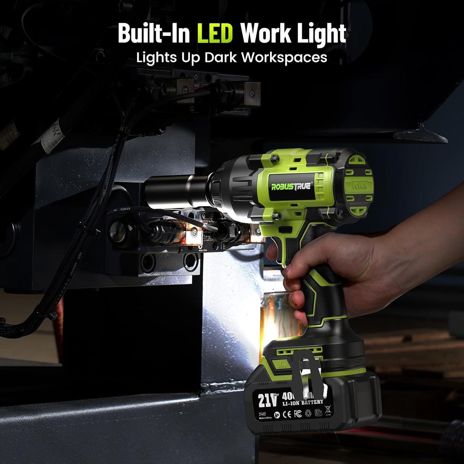 Llave de Impacto Inalámbrica Robustrue 1400N.m 1/2" 21V