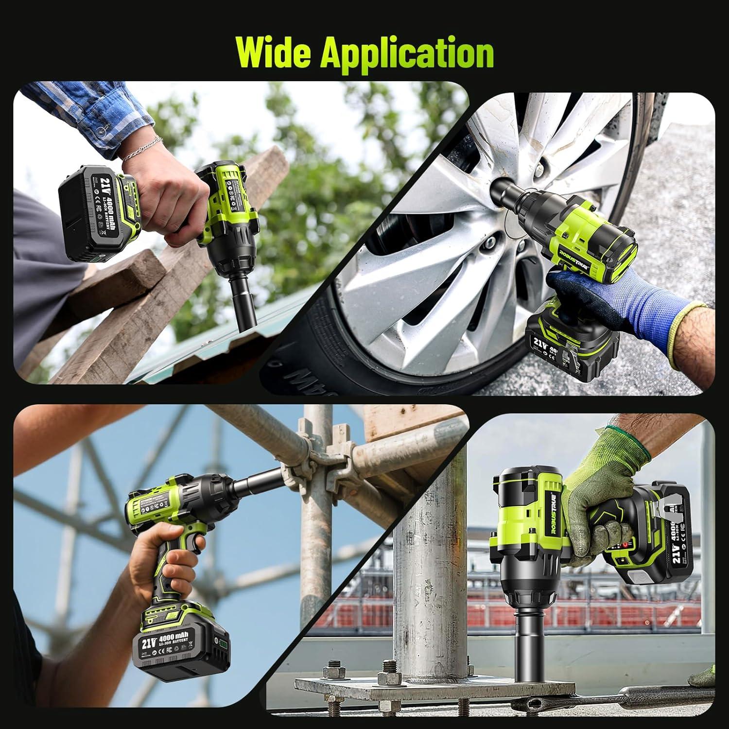 Llave de Impacto Inalámbrica Robustrue 1400N.m 1/2" 21V