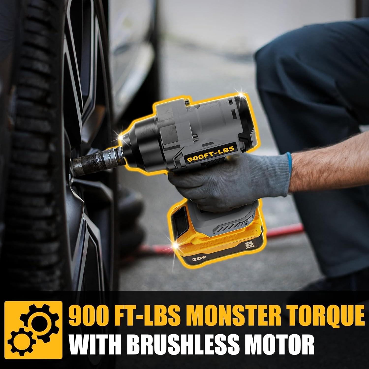 Llave de impacto inalámbrica Neareen 1200 N.m 1/2" 20V